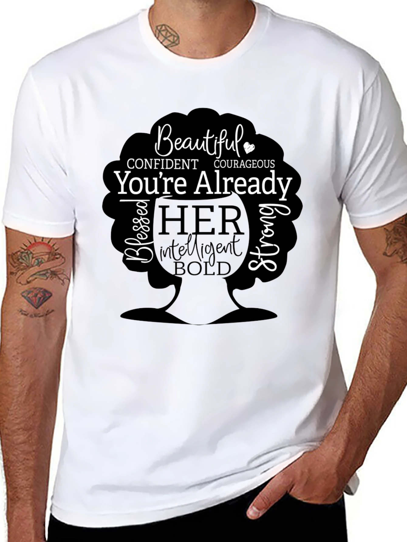 Empowered Woman Graphic Tee - Beautiful Confident Courageous