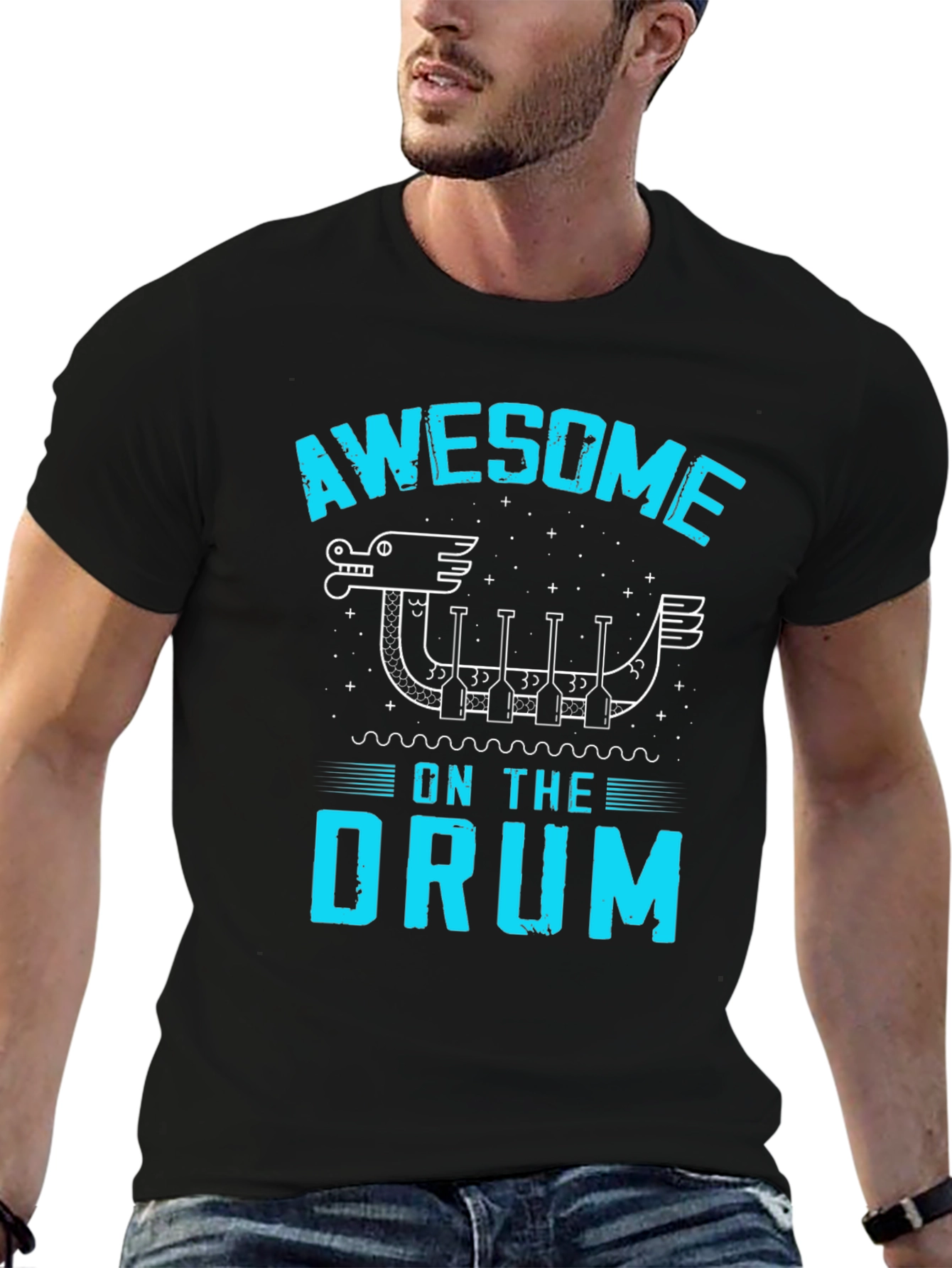 Awesome On The Drum Black T-Shirt
