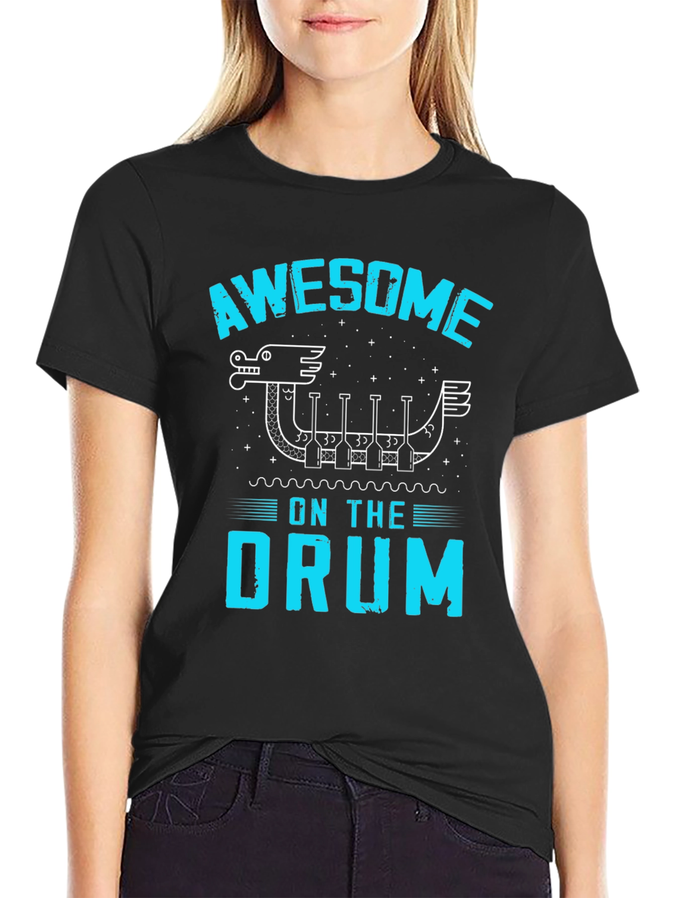Awesome On The Drum Black T-Shirt