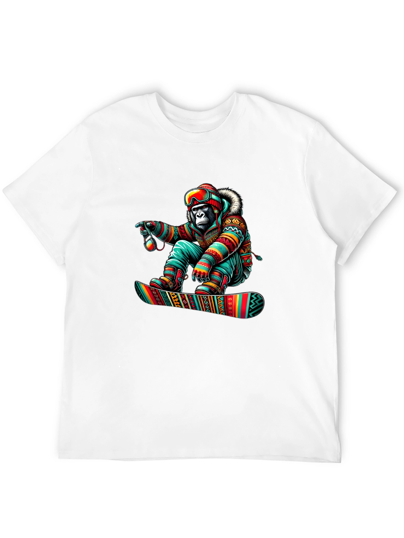 Snowboarder Gorilla Graphic Tee - Unique Design