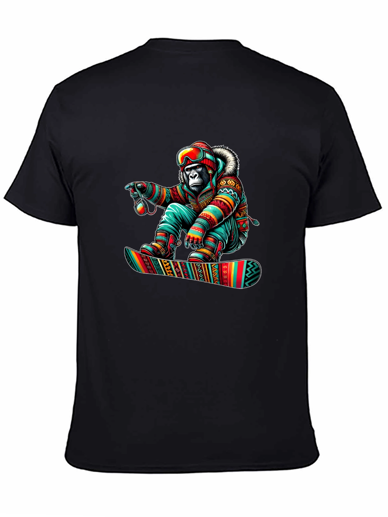 Snowboarder Gorilla Graphic Tee - Unique Design