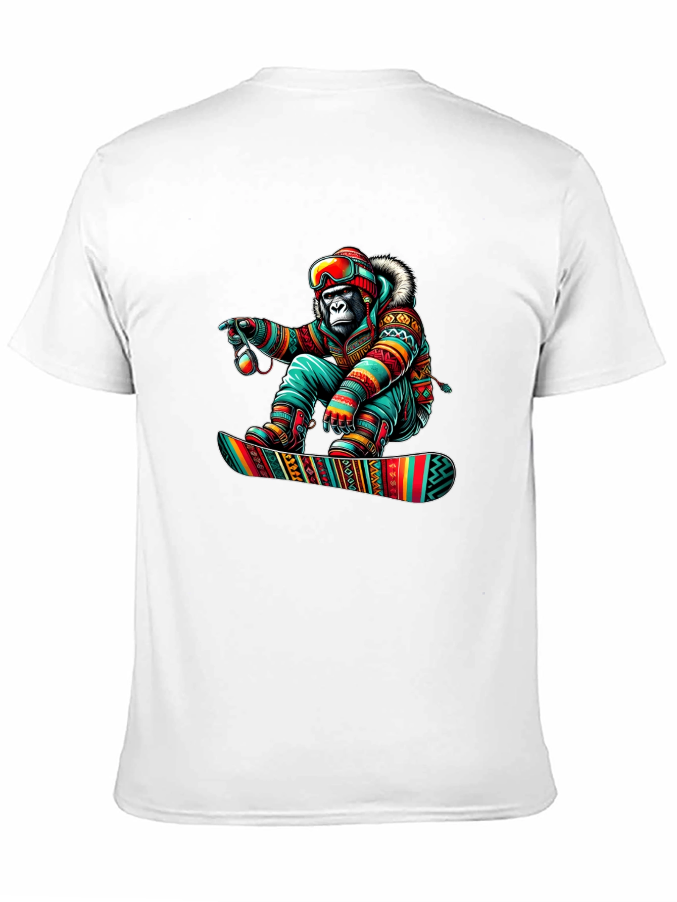 Snowboarder Gorilla Graphic Tee - Unique Design