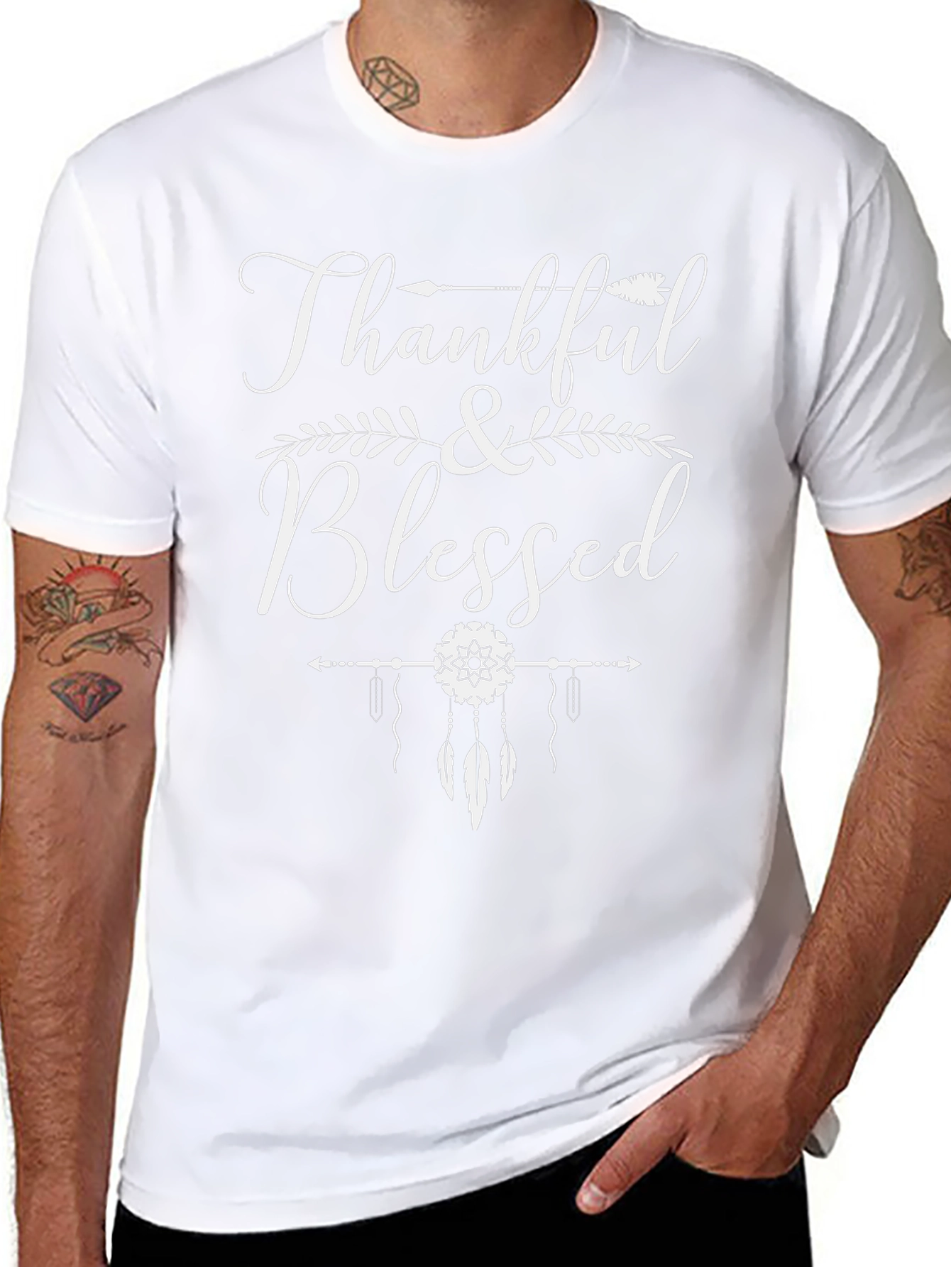 Thankful & Blessed Graphic Tee - Black