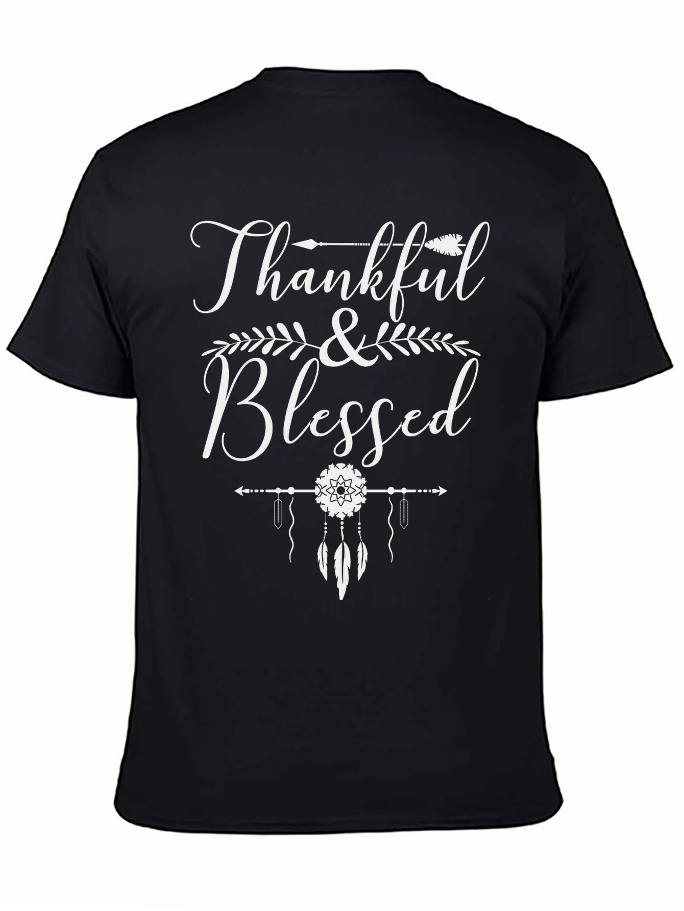 Thankful & Blessed Graphic Tee - Black