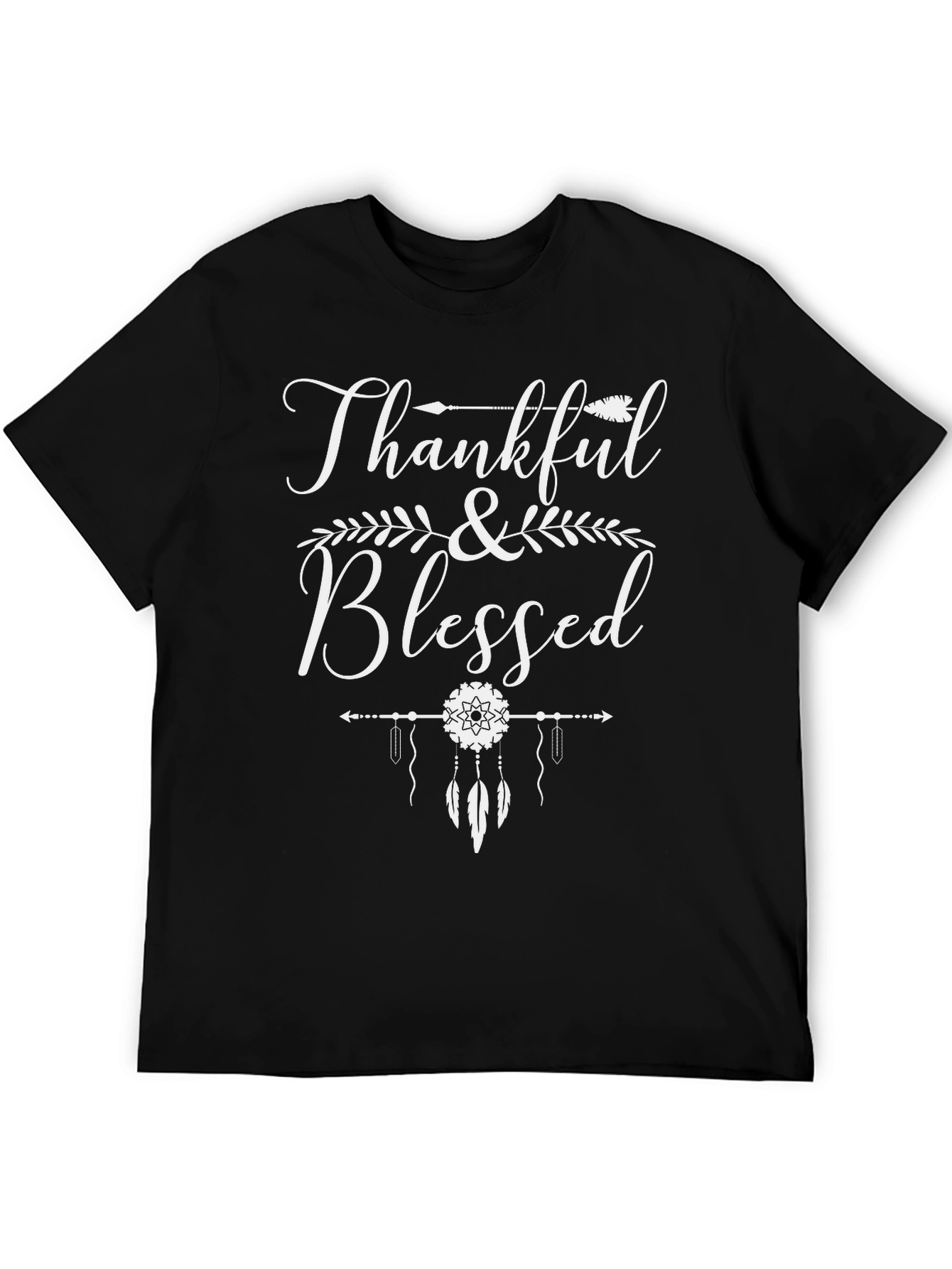 Thankful & Blessed Graphic Tee - Black