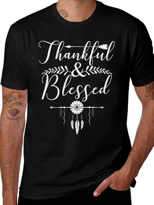 Thankful & Blessed Graphic Tee - Black
