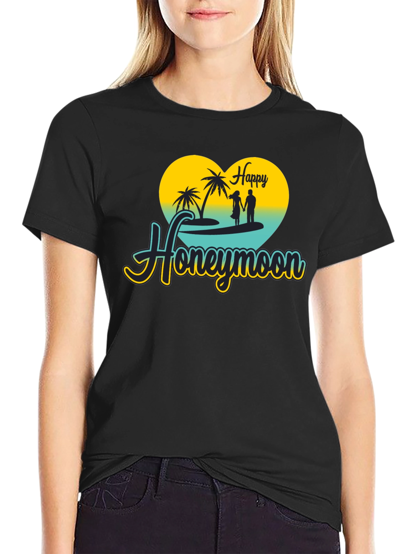 Happy Honeymoon Black T-Shirt