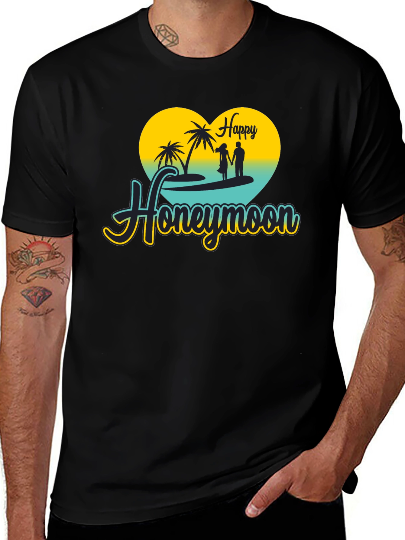 Happy Honeymoon Black T-Shirt