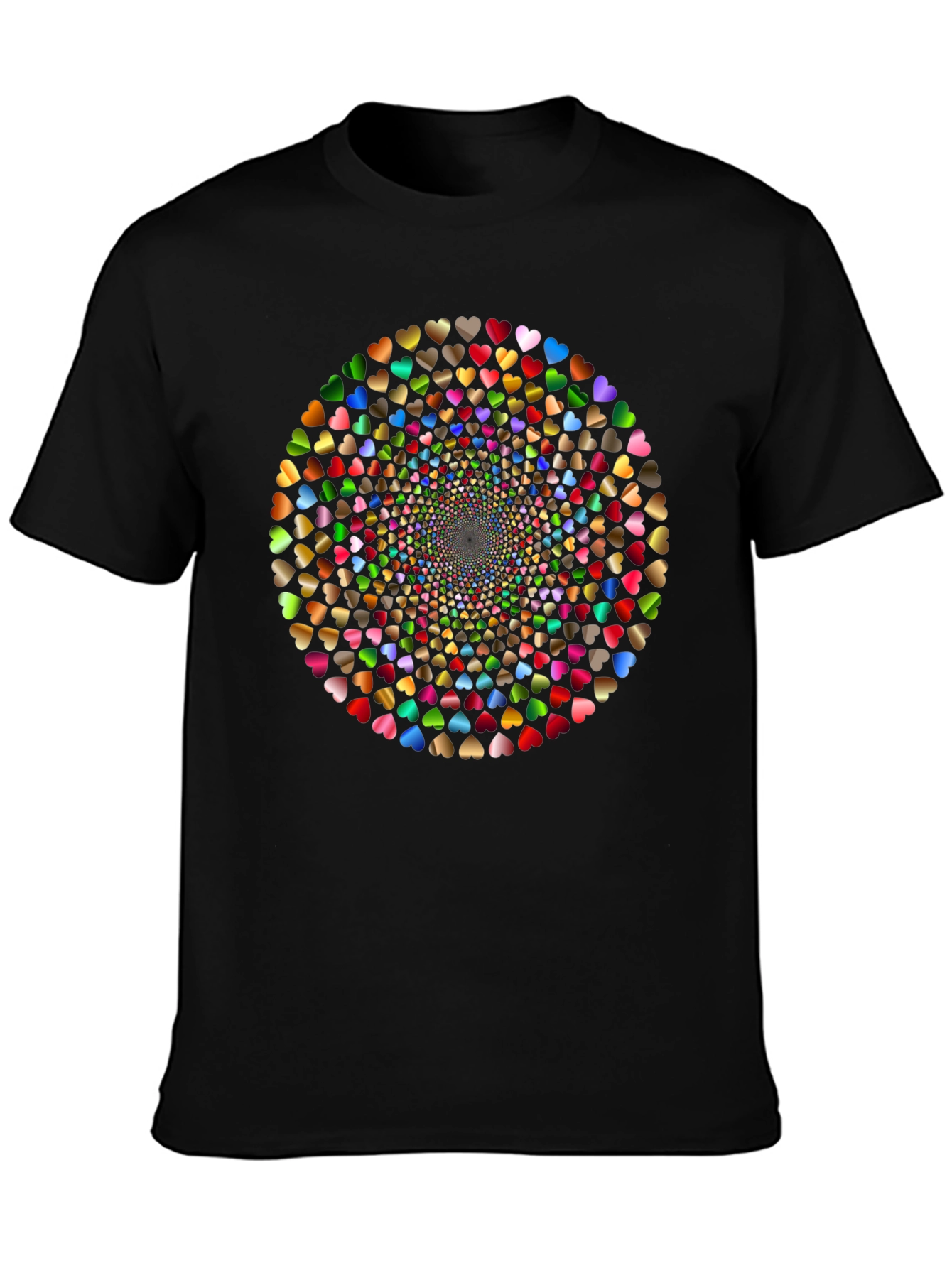 Heart Swirl Black T-Shirt