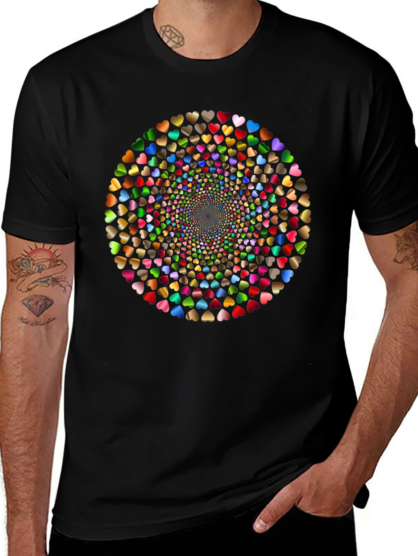 Heart Swirl Black T-Shirt