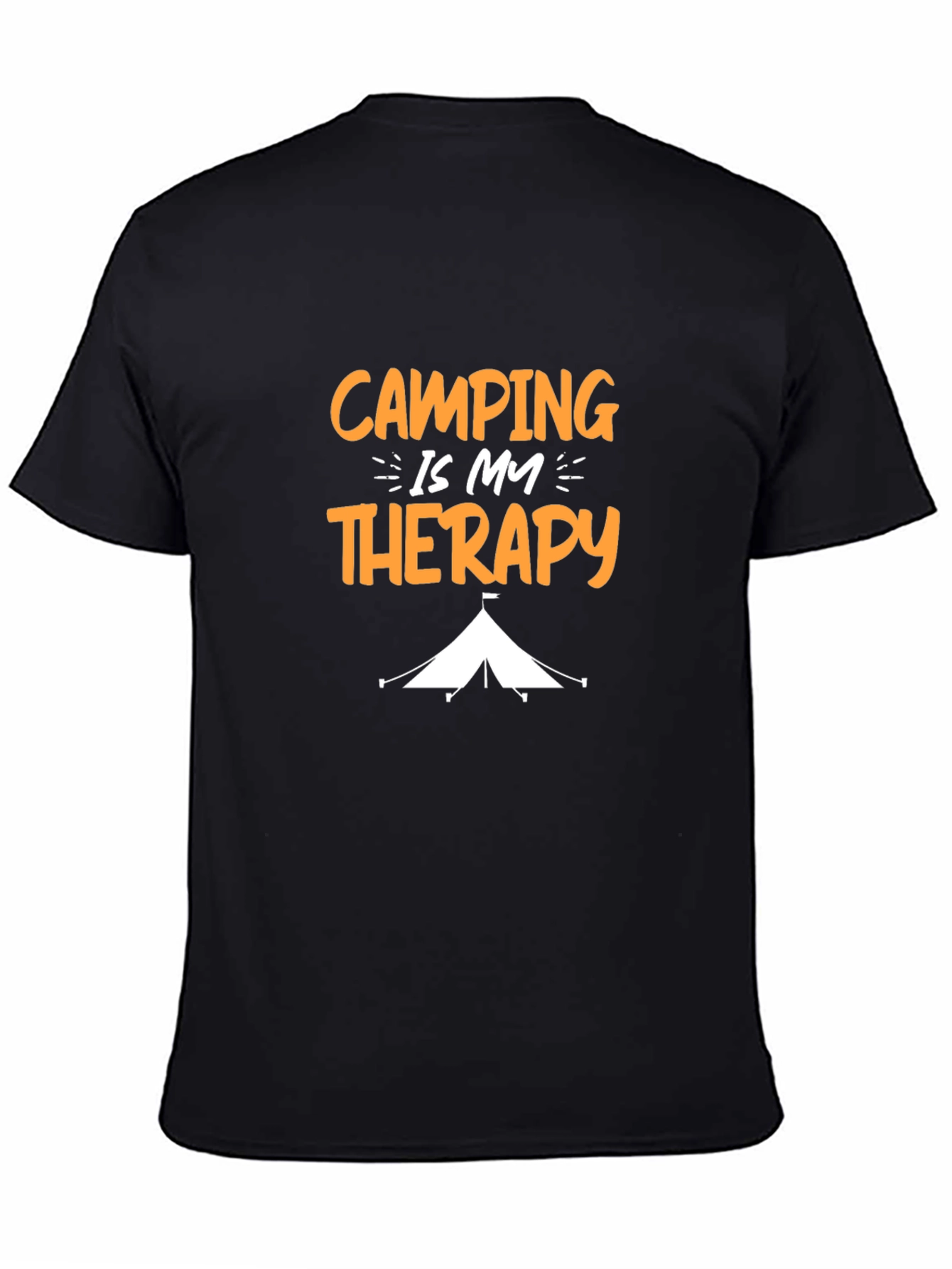 Camping Is My Therapy Graphic Tee - Black