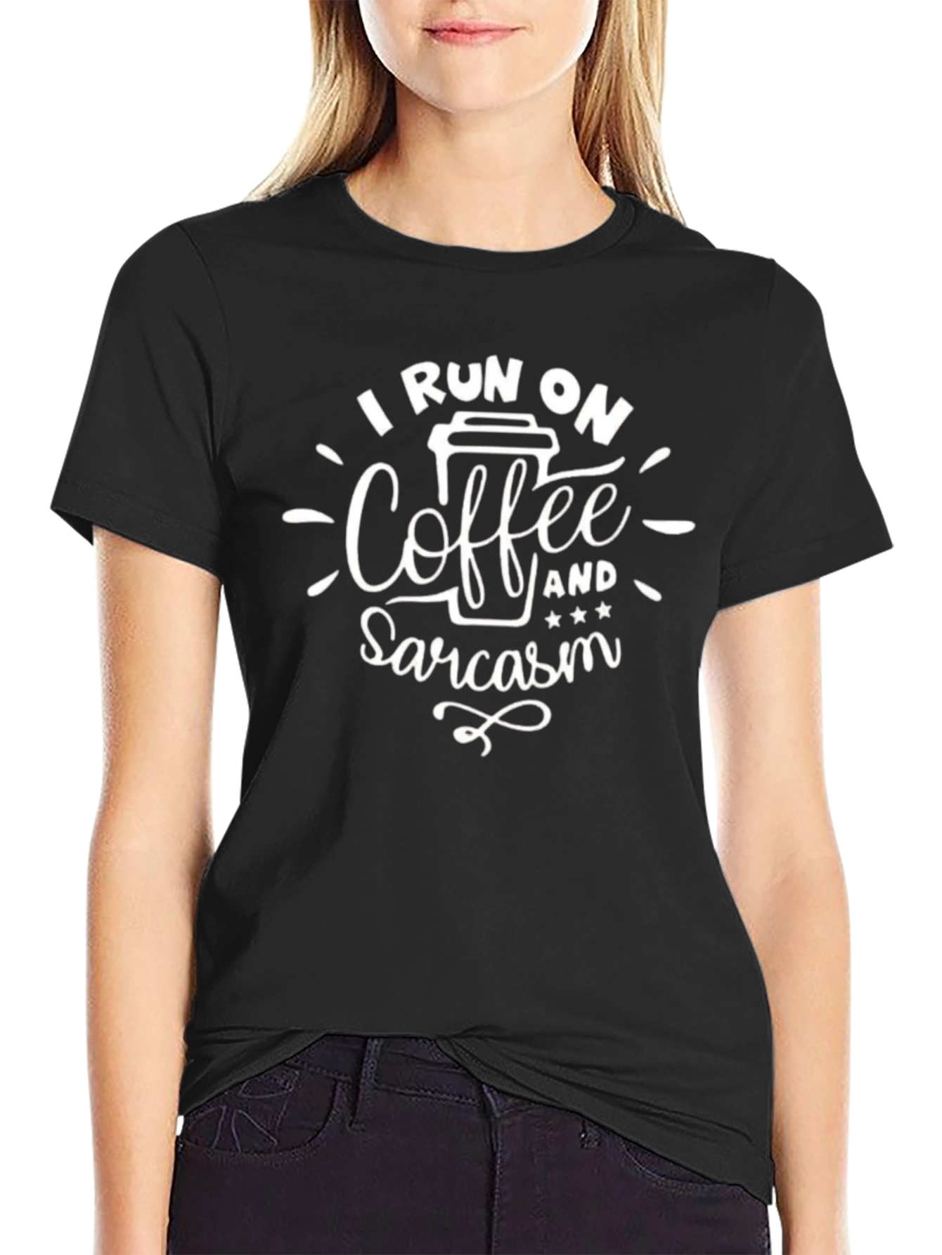 I Run on Coffee and Sarcasm Graphic Tee