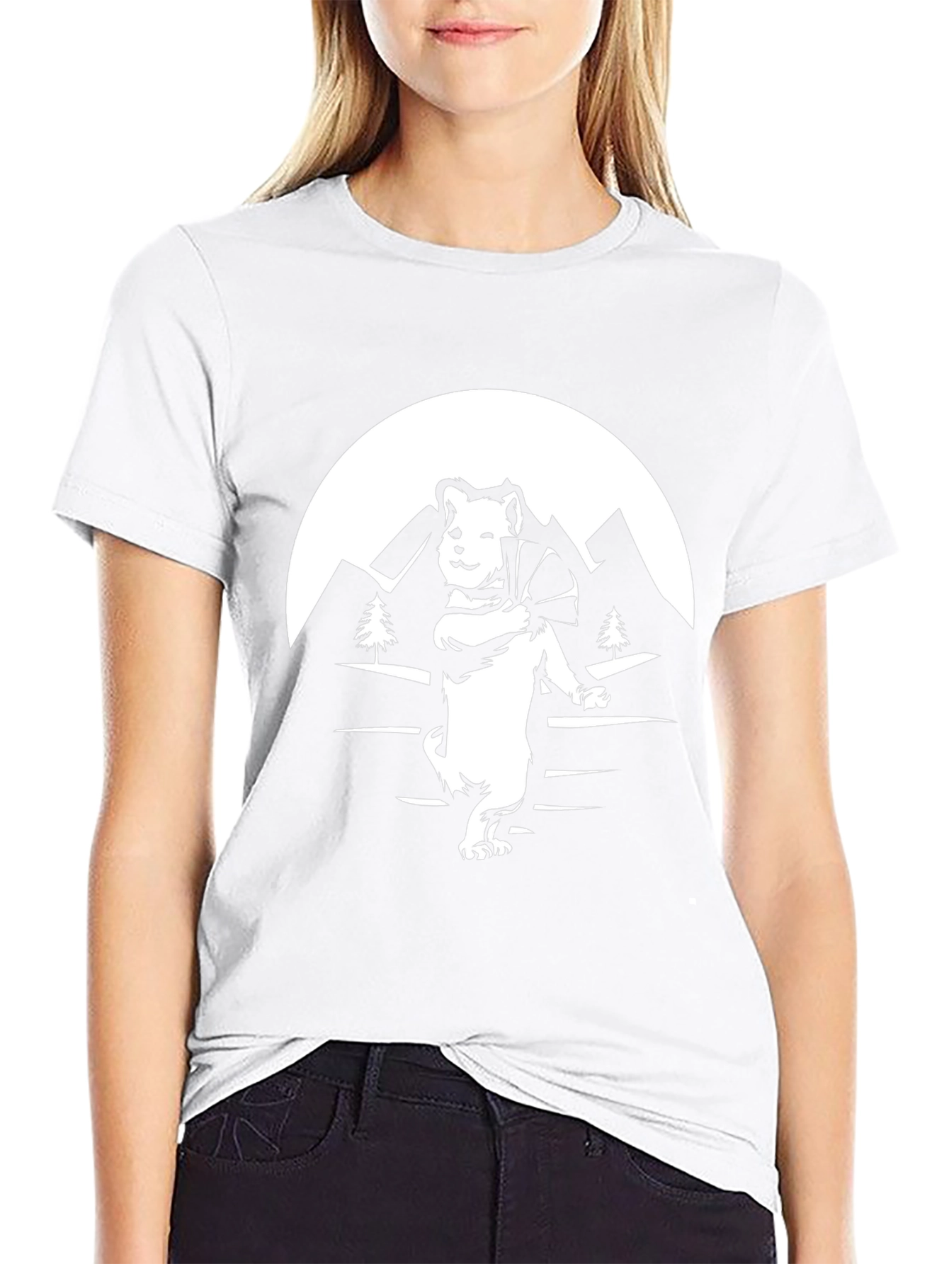 Dog Hiker Graphic Tee - Black Cotton T-Shirt