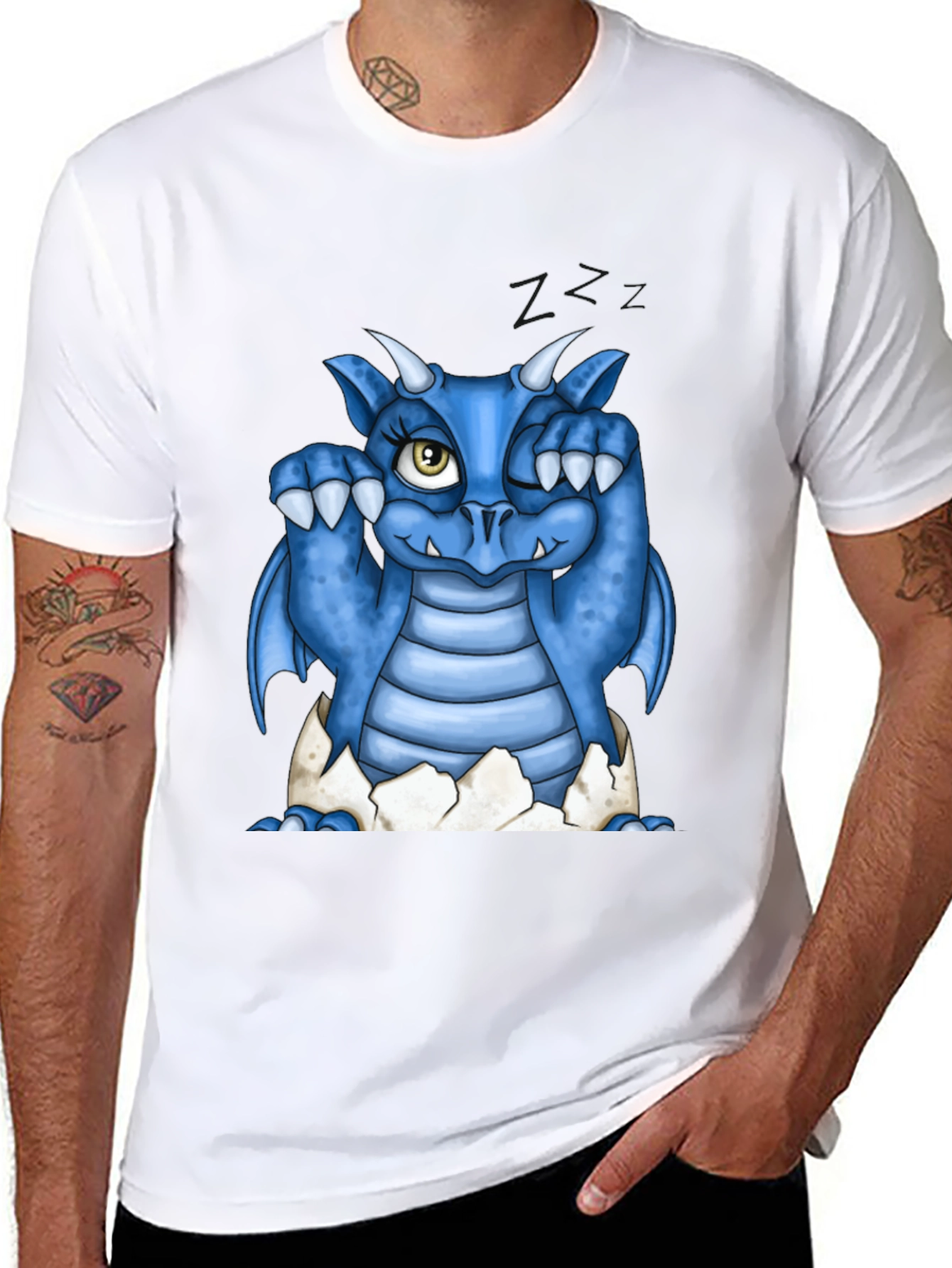 Cute Blue Dragon Hatching T-Shirt