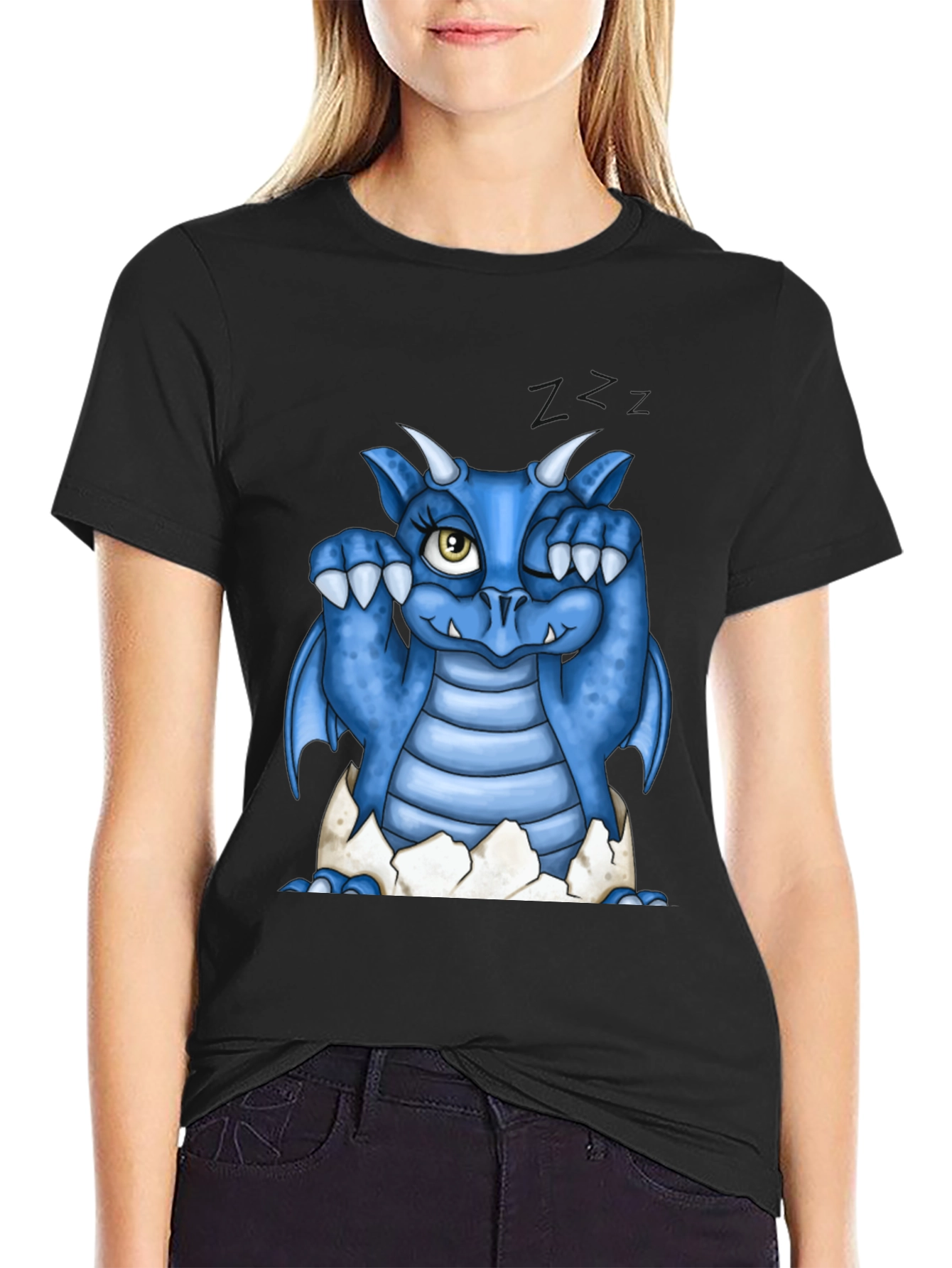 Cute Blue Dragon Hatching T-Shirt