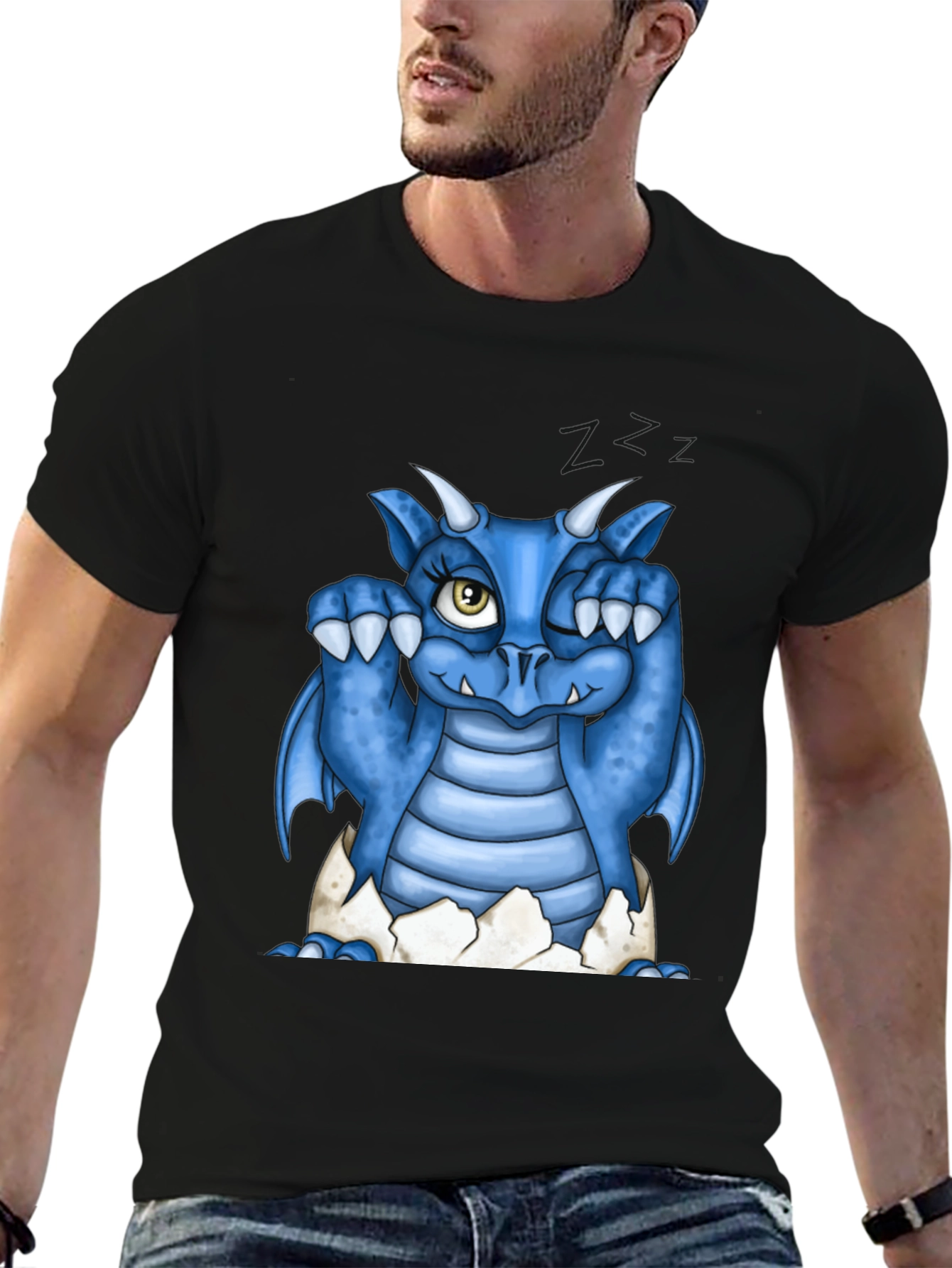 Cute Blue Dragon Hatching T-Shirt