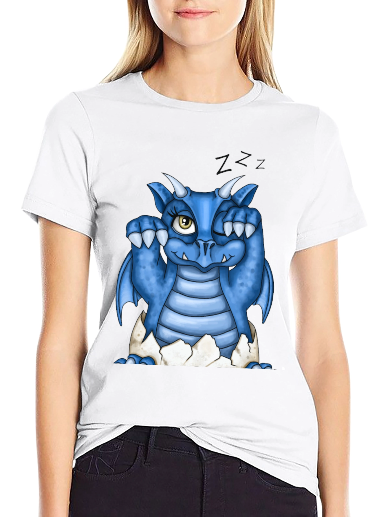 Cute Blue Dragon Hatching T-Shirt