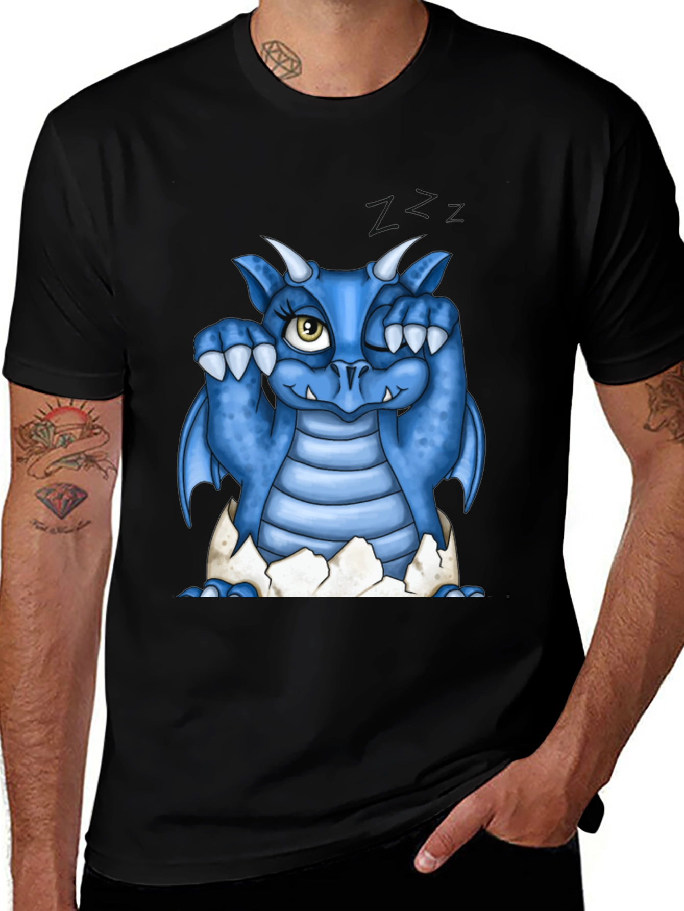 Cute Blue Dragon Hatching T-Shirt
