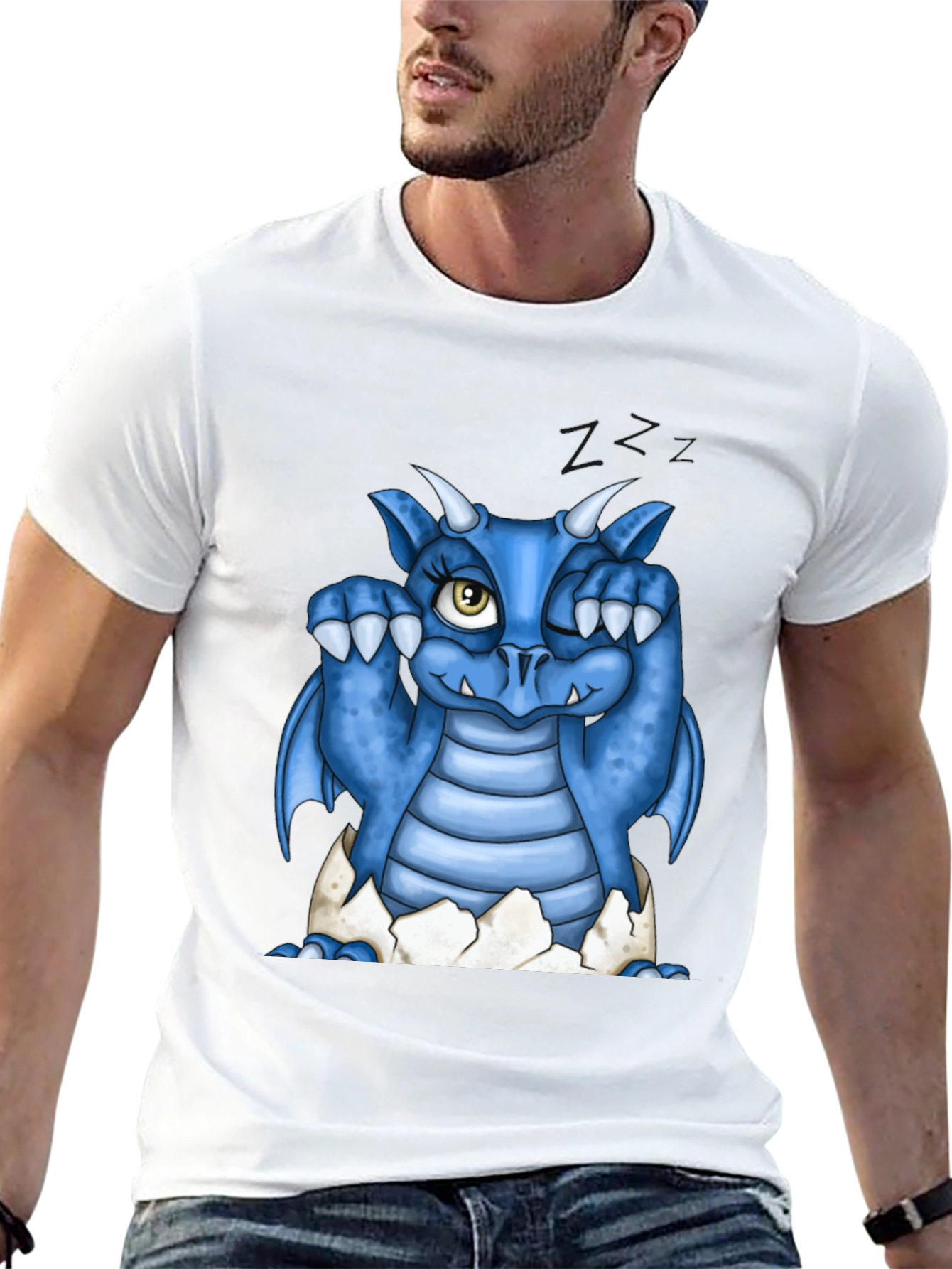 Cute Blue Dragon Hatching T-Shirt
