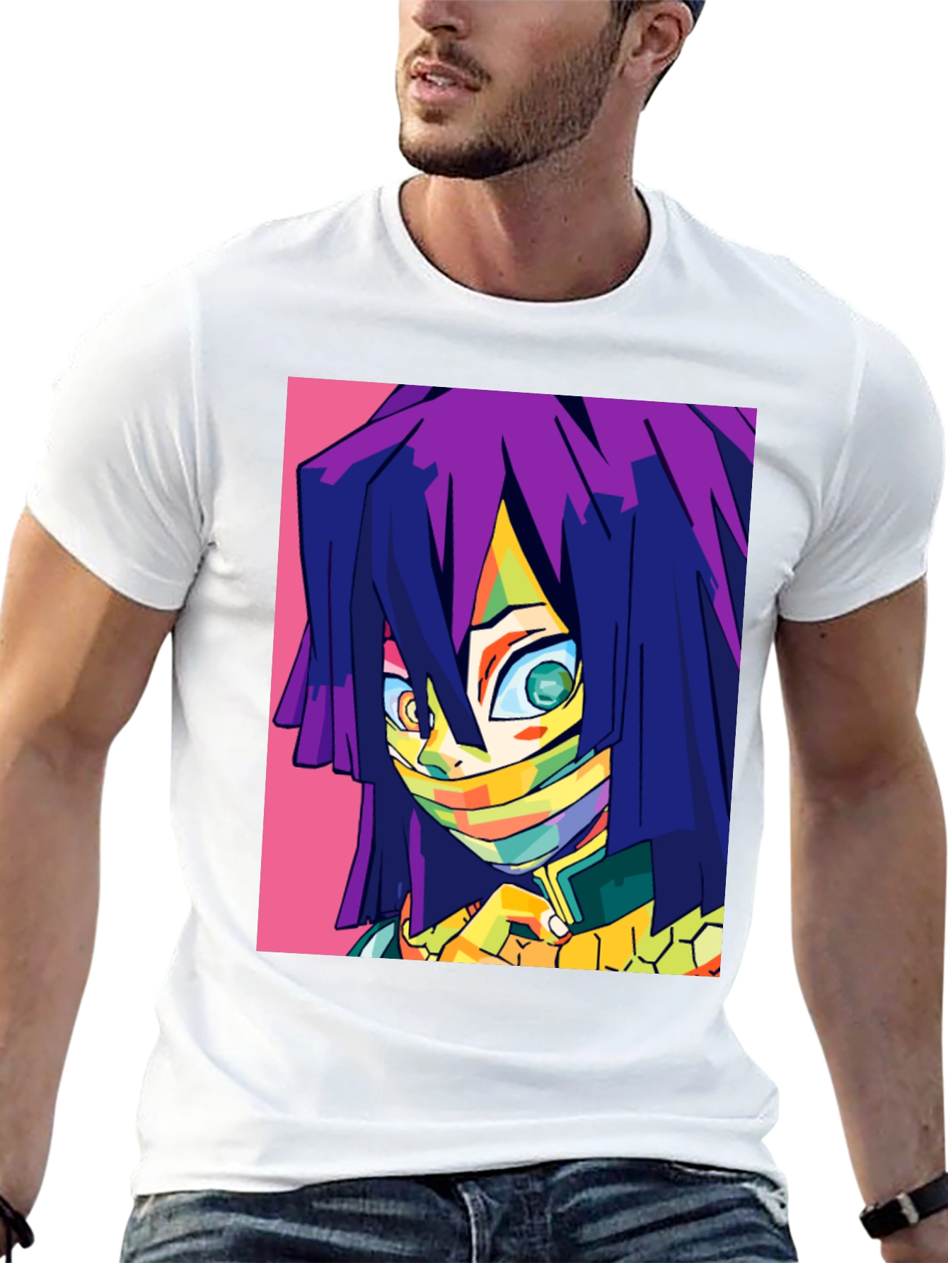 Anime Character Graphic Print Black T-Shirt