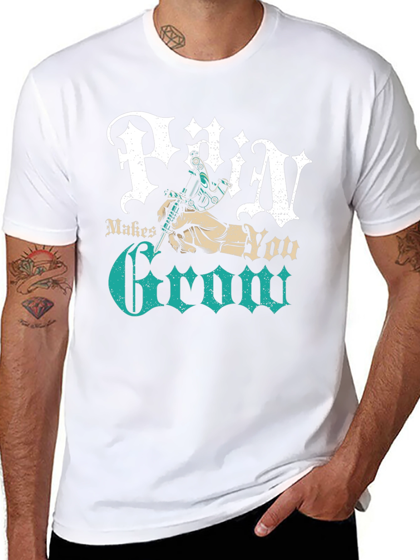 Pain Makes You Grow Tattoo T-Shirt - Graphic Tee
