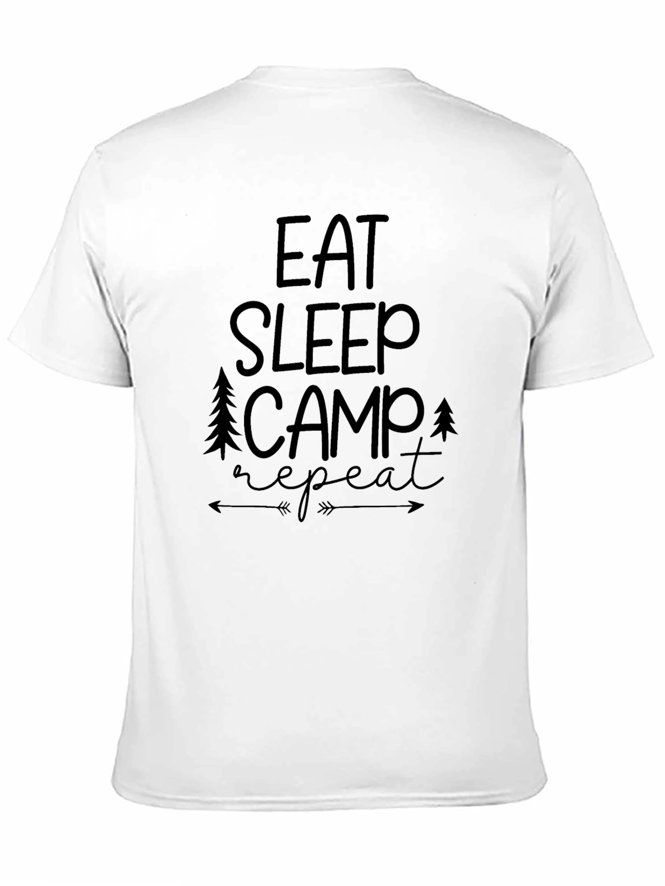 Eat Sleep Camp Repeat Black Graphic T-Shirt