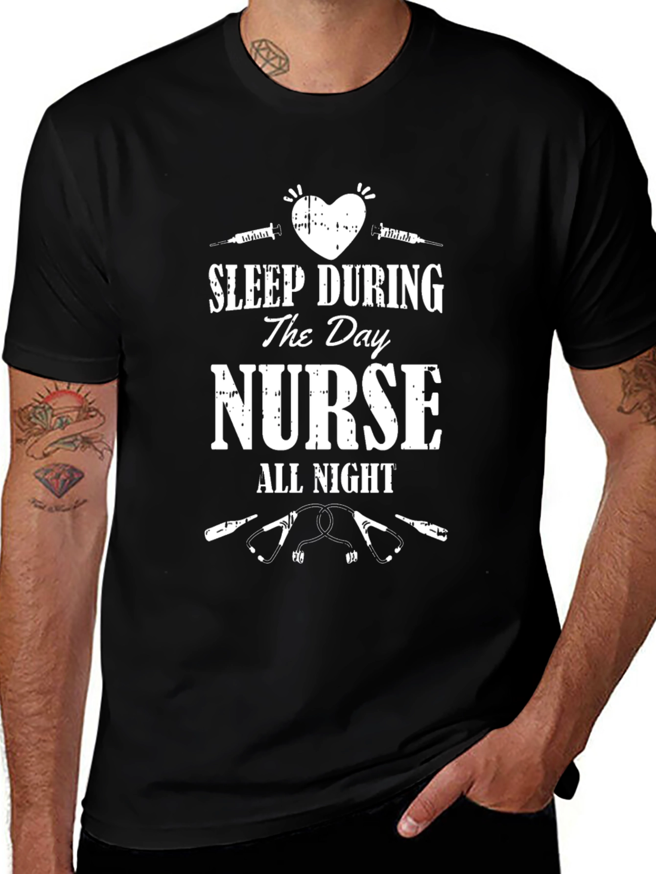 Nurse All Night T-Shirt - Healthcare Hero Apparel