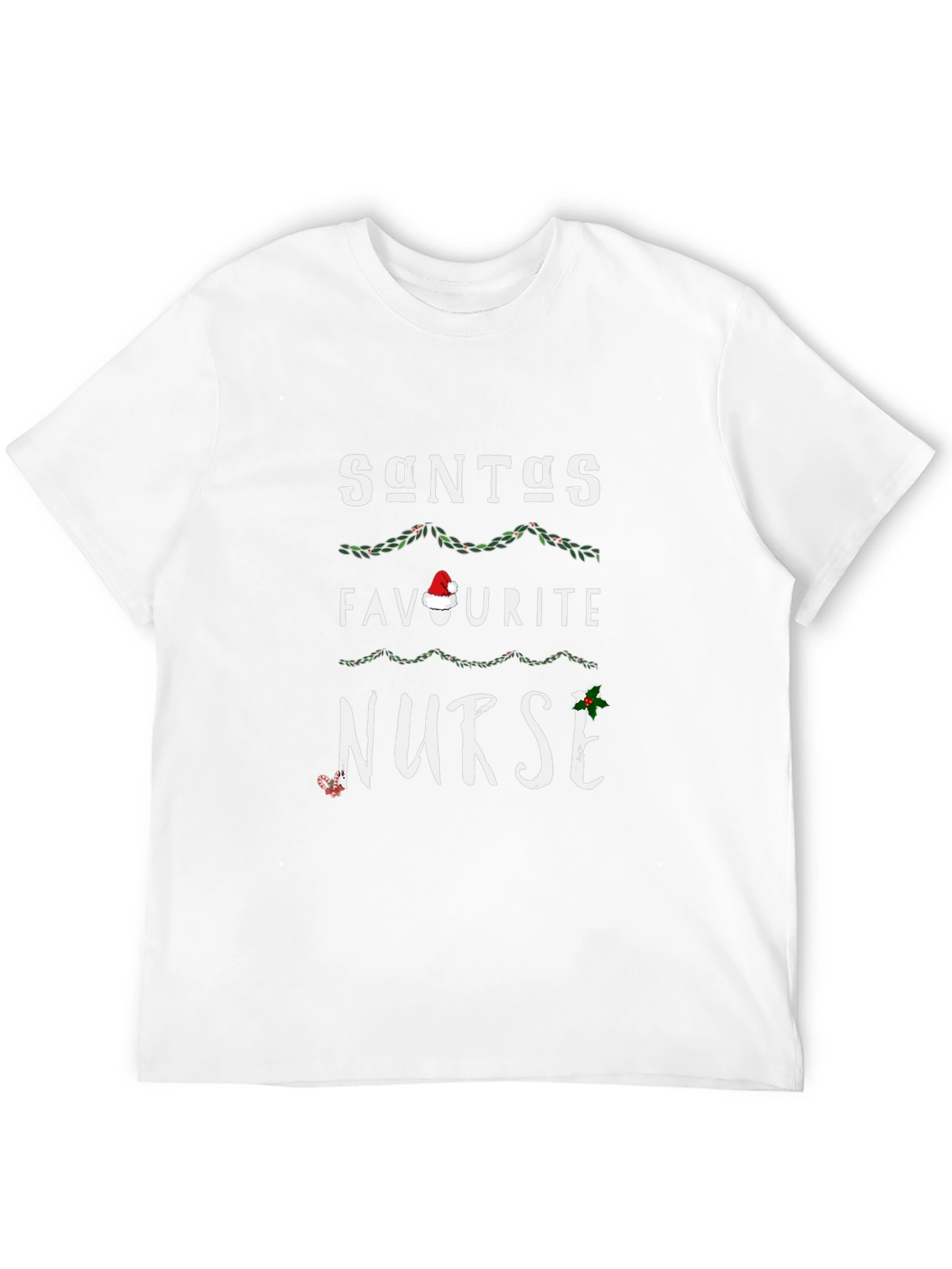 Santas Favorite Nurse Christmas Holiday Graphic T-Shirt