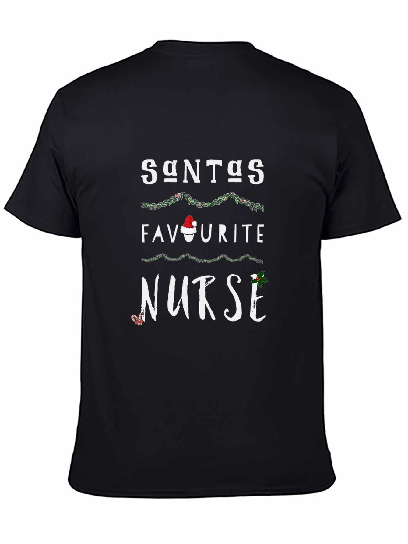 Santas Favorite Nurse Christmas Holiday Graphic T-Shirt