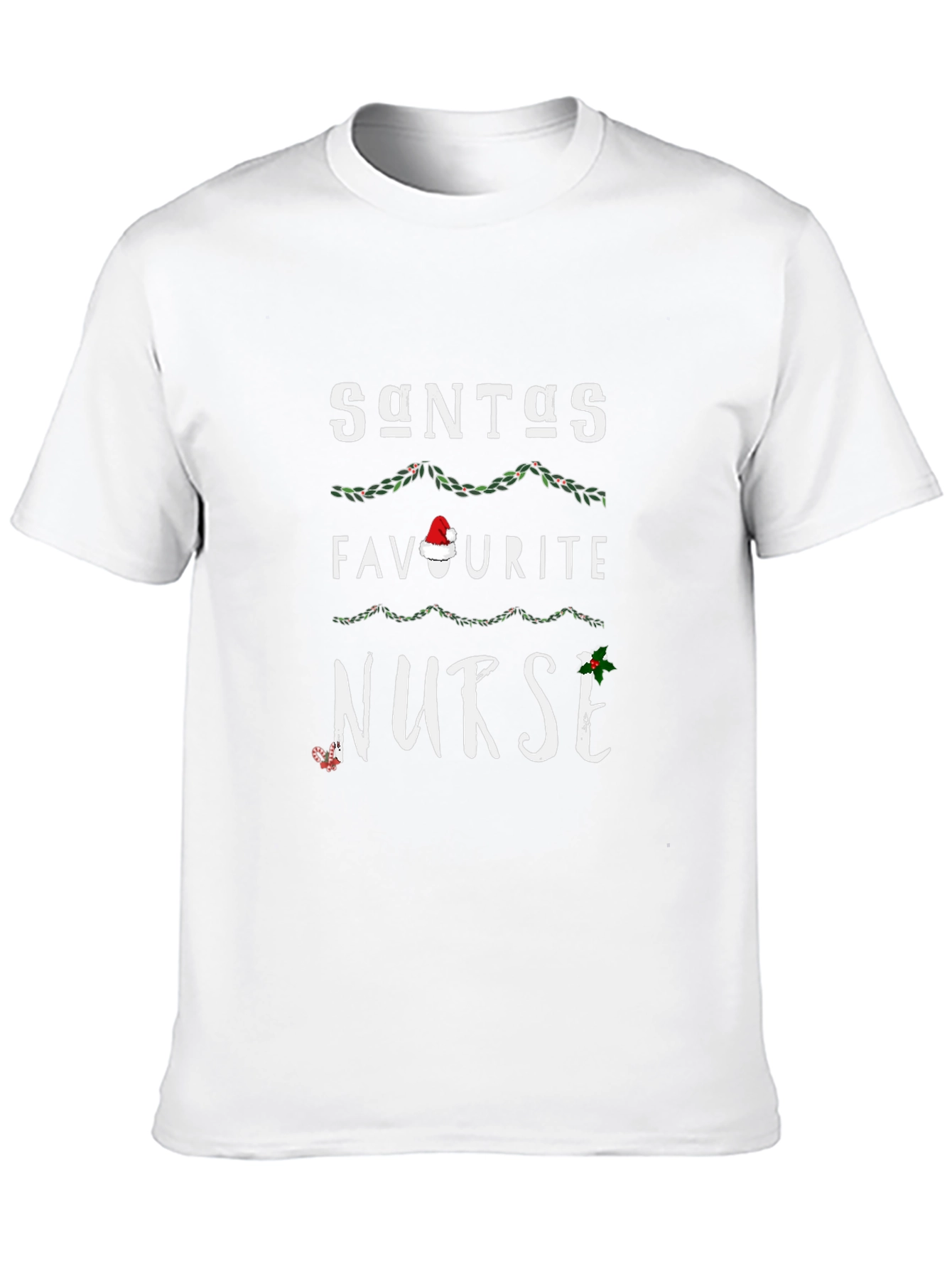 Santas Favorite Nurse Christmas Holiday Graphic T-Shirt