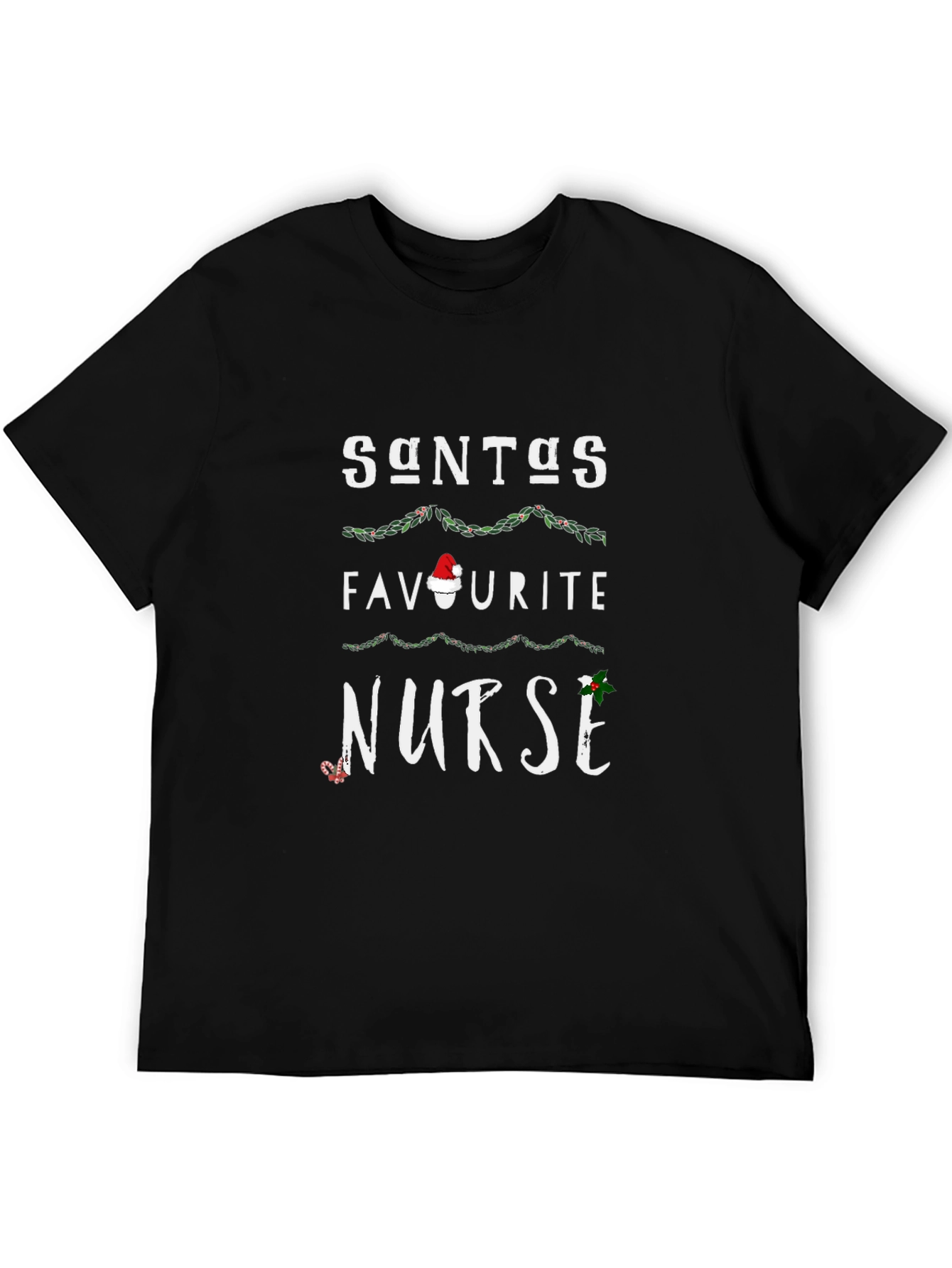 Santas Favorite Nurse Christmas Holiday Graphic T-Shirt
