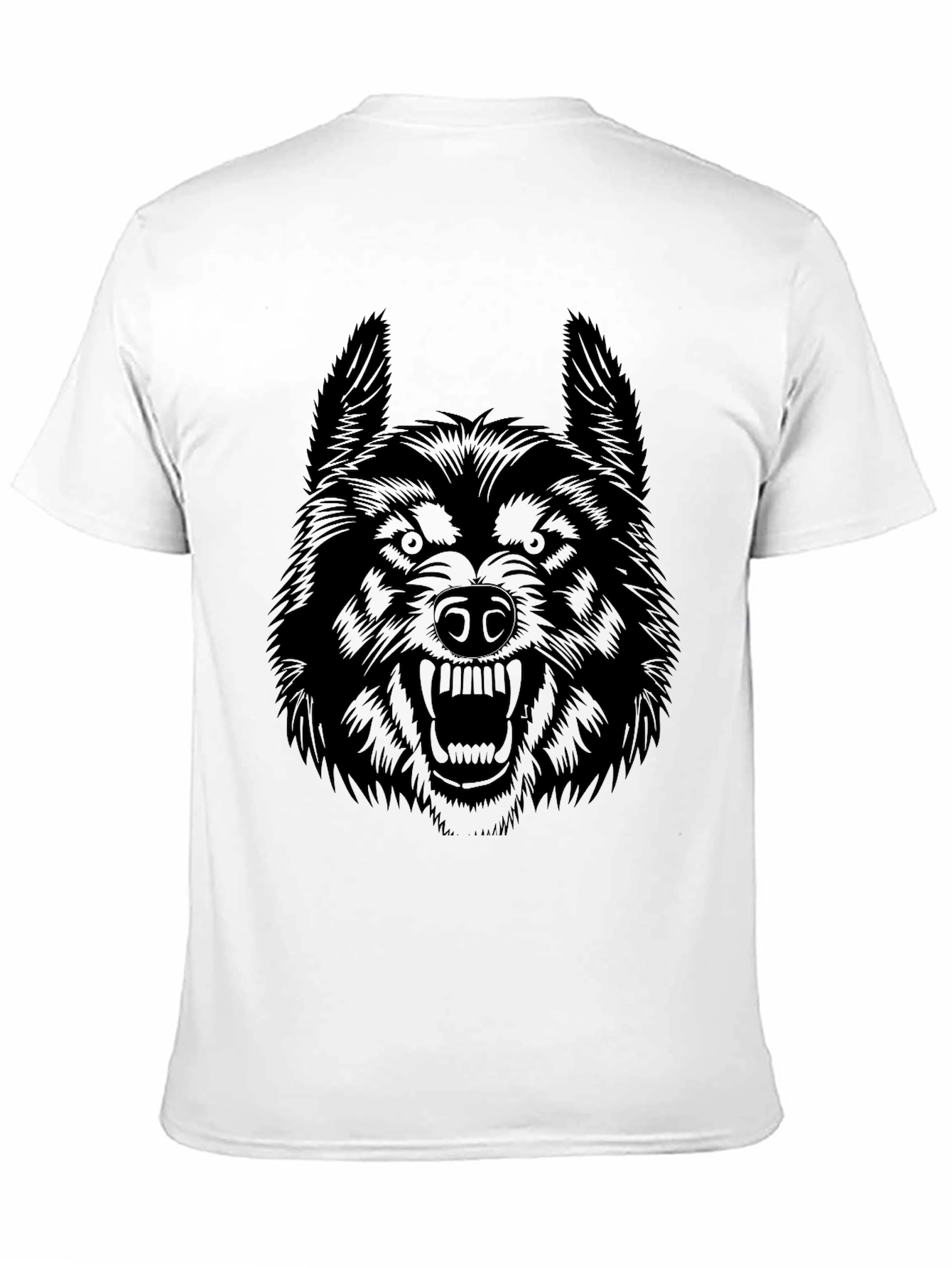 Wolf Graphic Print Black T-Shirt