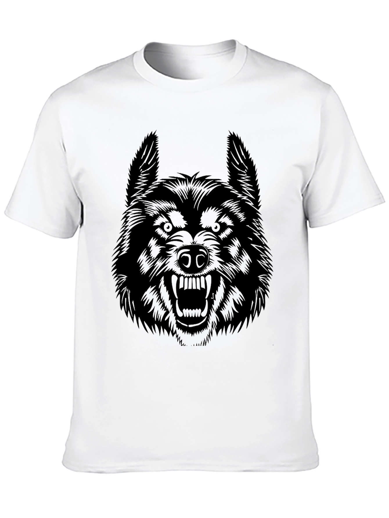 Wolf Graphic Print Black T-Shirt