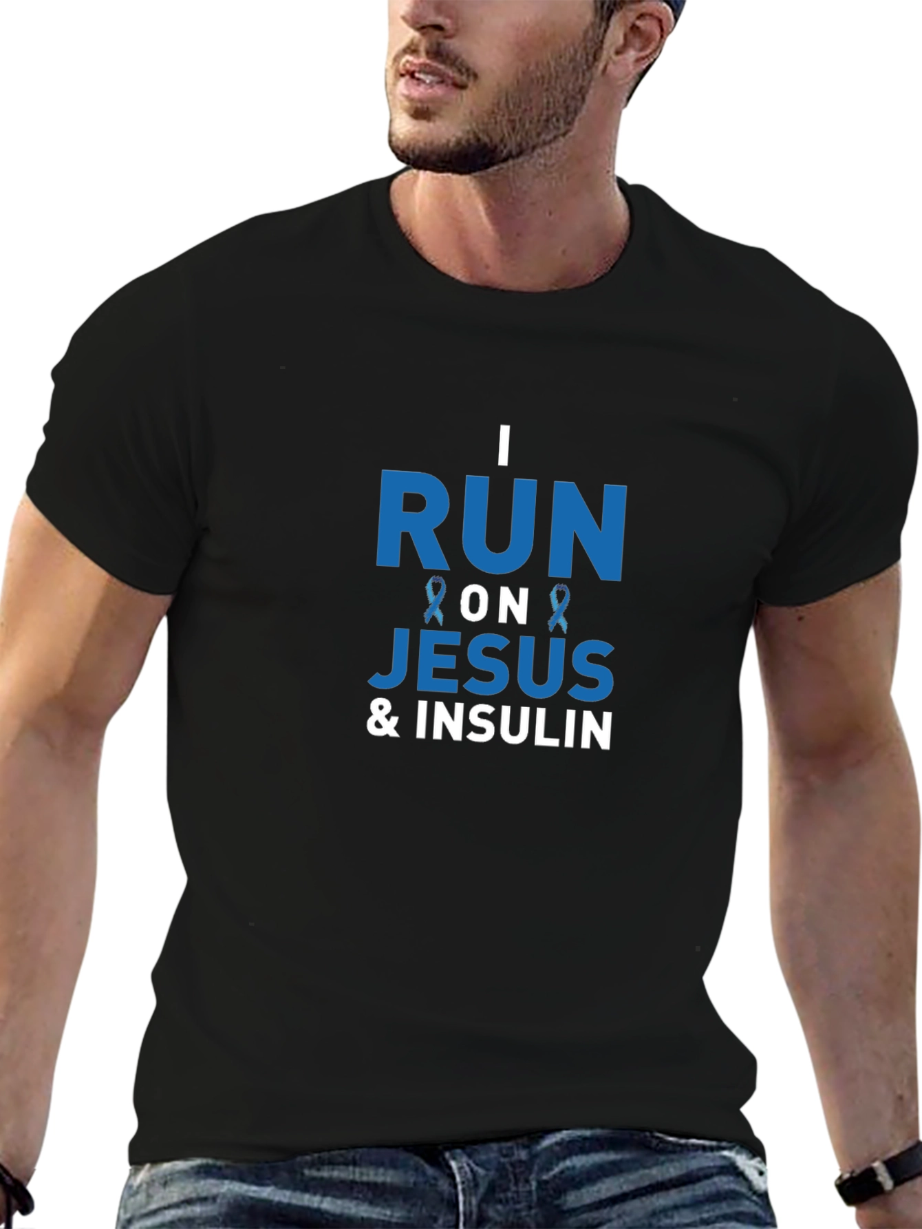 I Run On Jesus & Insulin Awareness T-Shirt