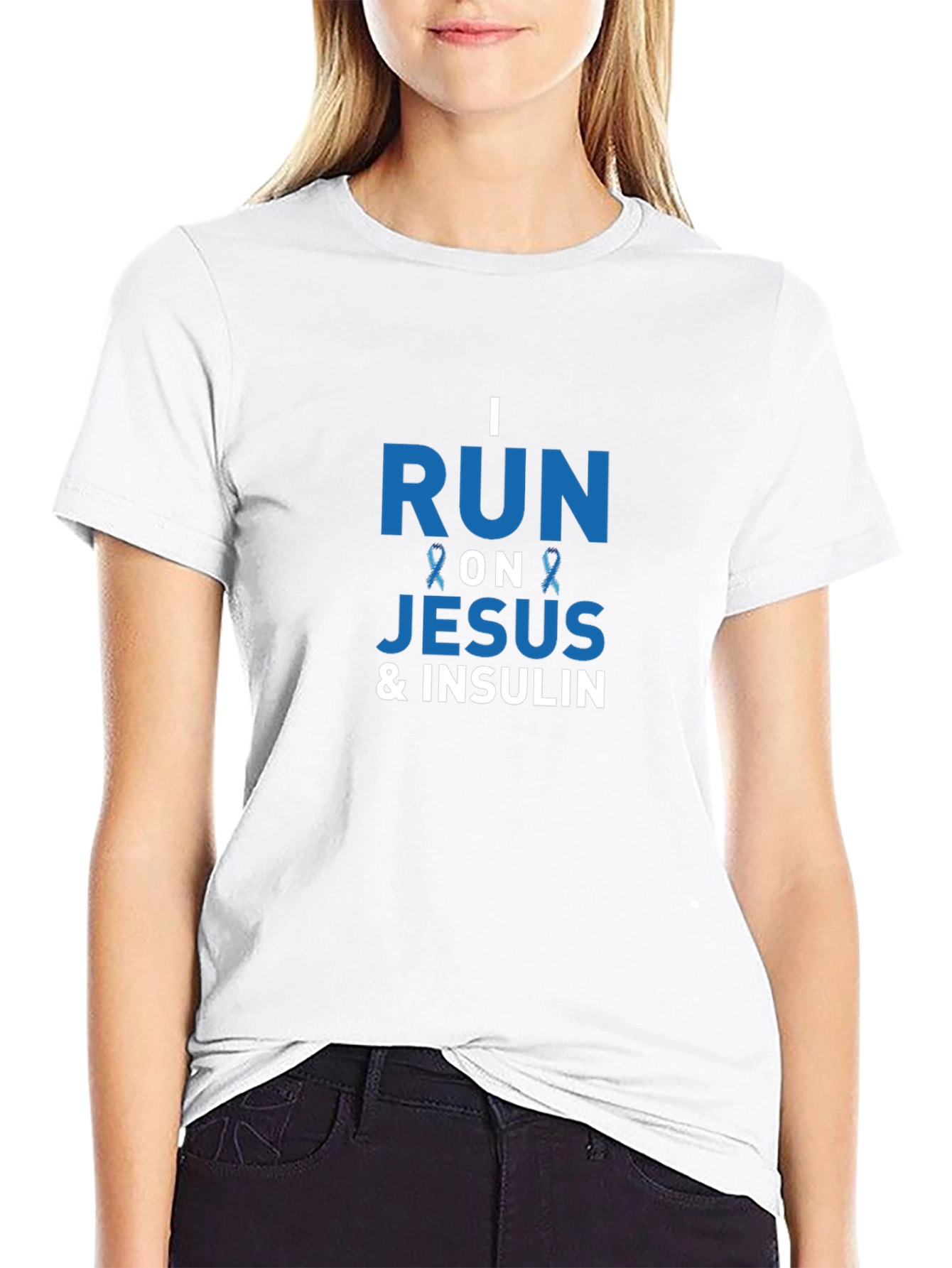 I Run On Jesus & Insulin Awareness T-Shirt
