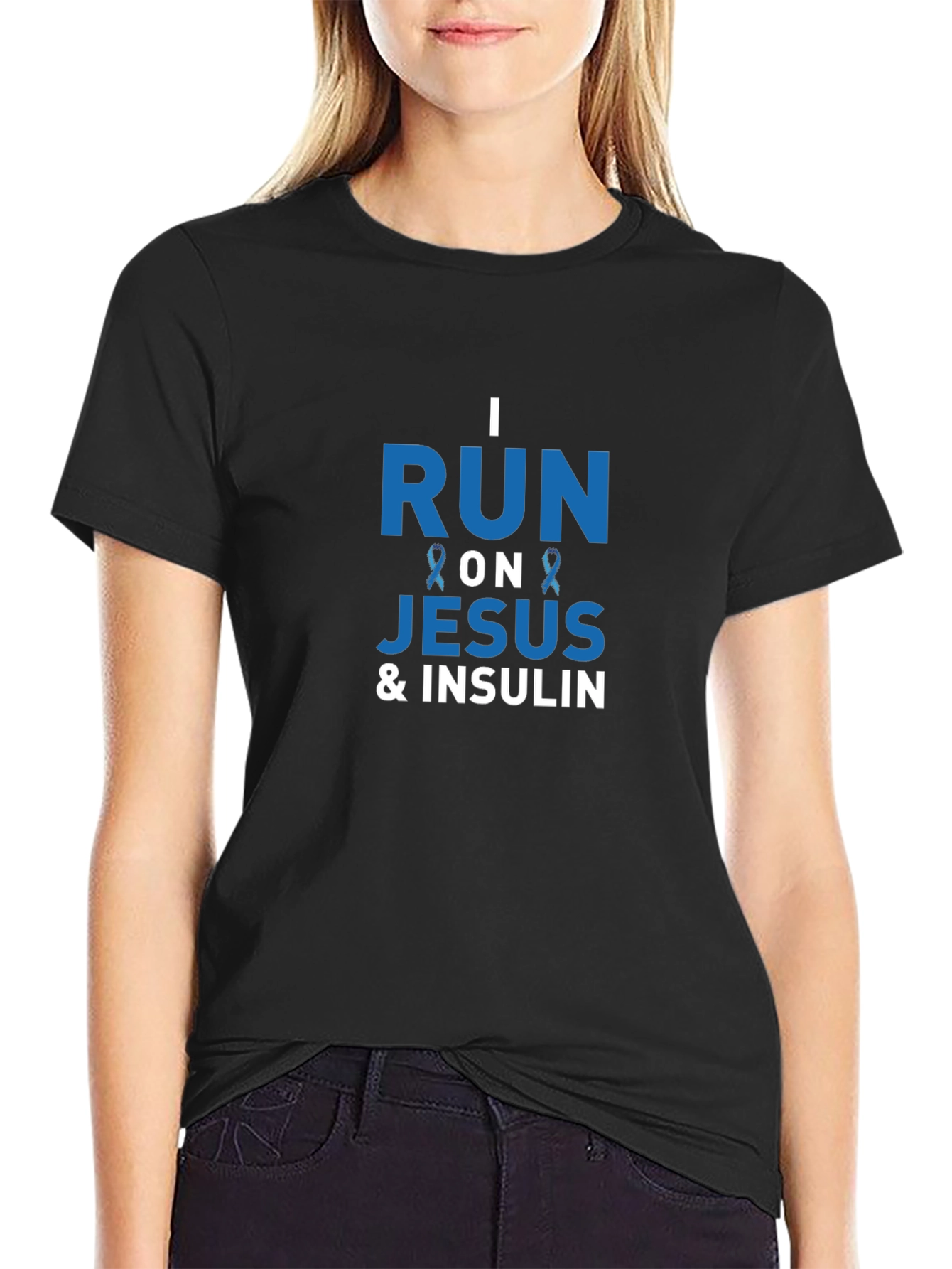 I Run On Jesus & Insulin Awareness T-Shirt