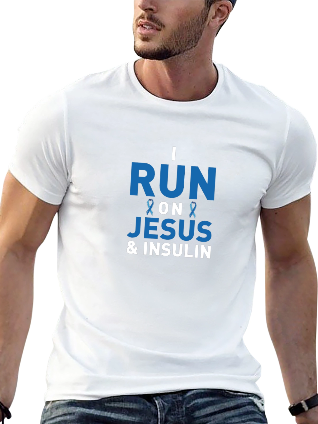 I Run On Jesus & Insulin Awareness T-Shirt