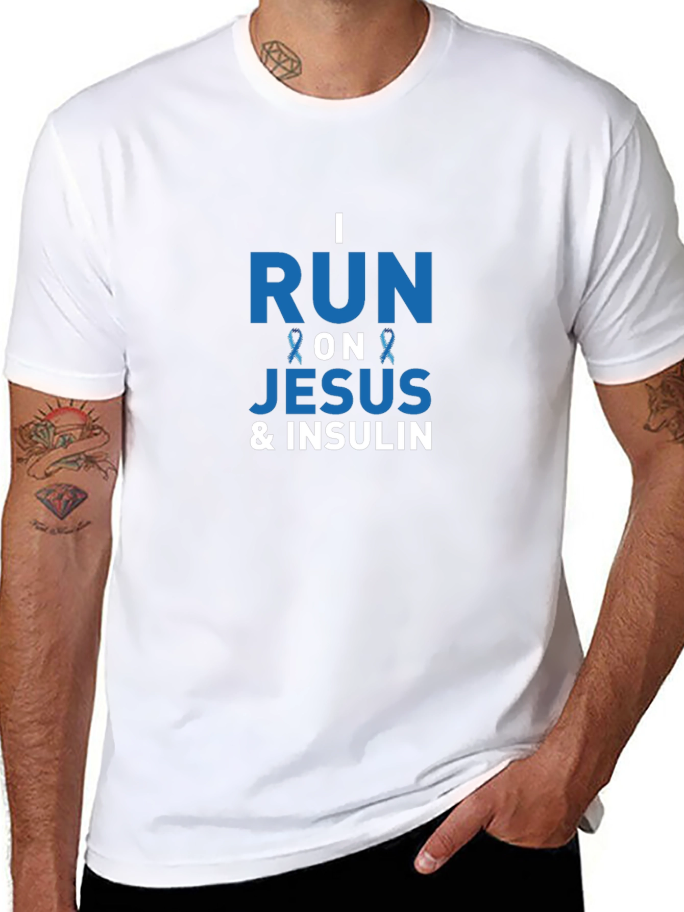 I Run On Jesus & Insulin Awareness T-Shirt