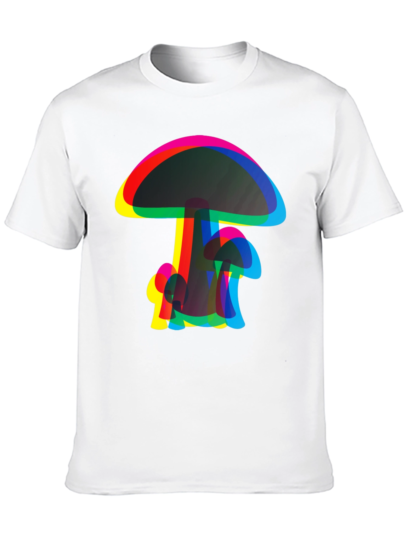 Psychedelic Mushroom Graphic Tee - Black Cotton Comfort