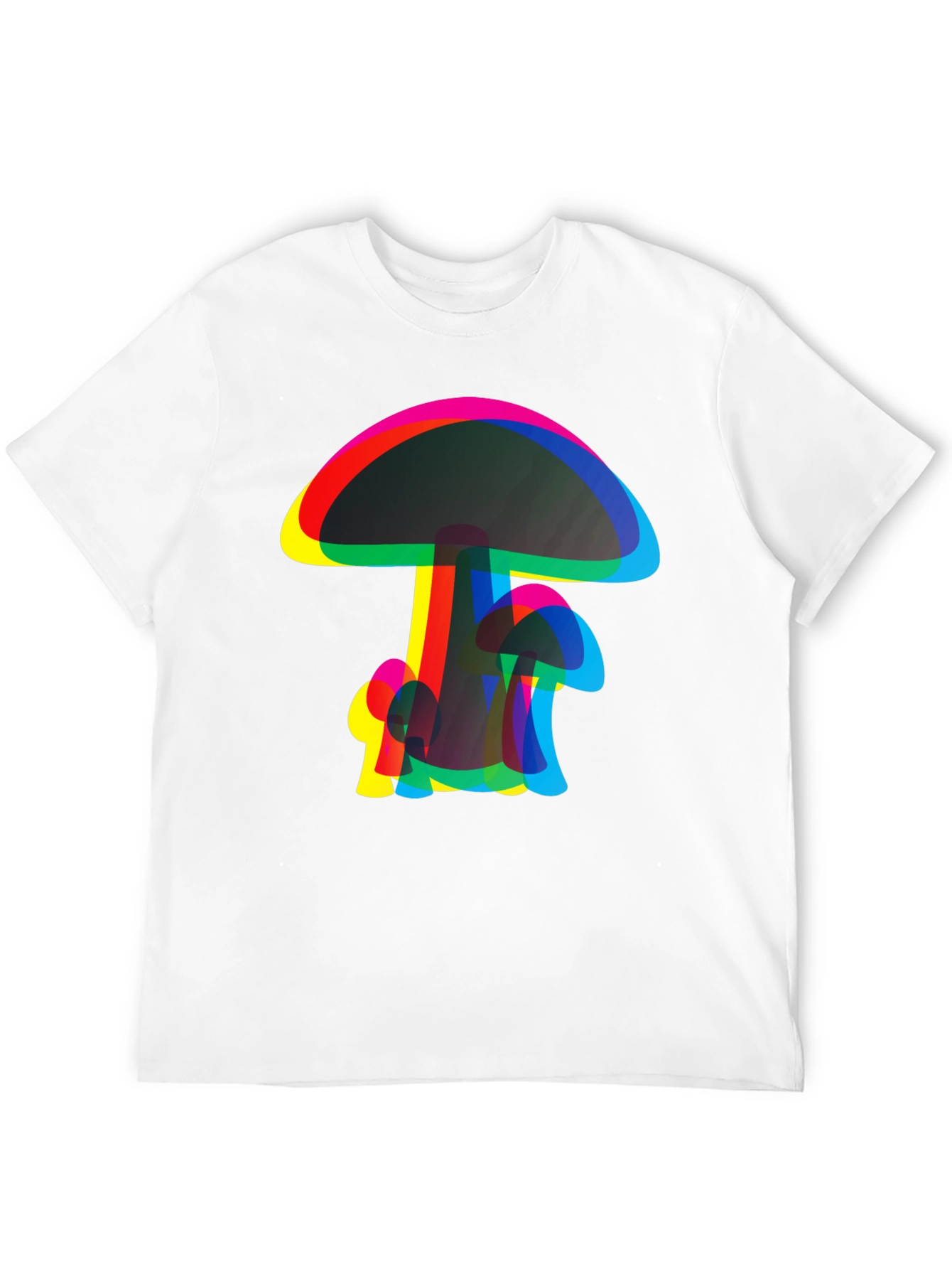 Psychedelic Mushroom Graphic Tee - Black Cotton Comfort