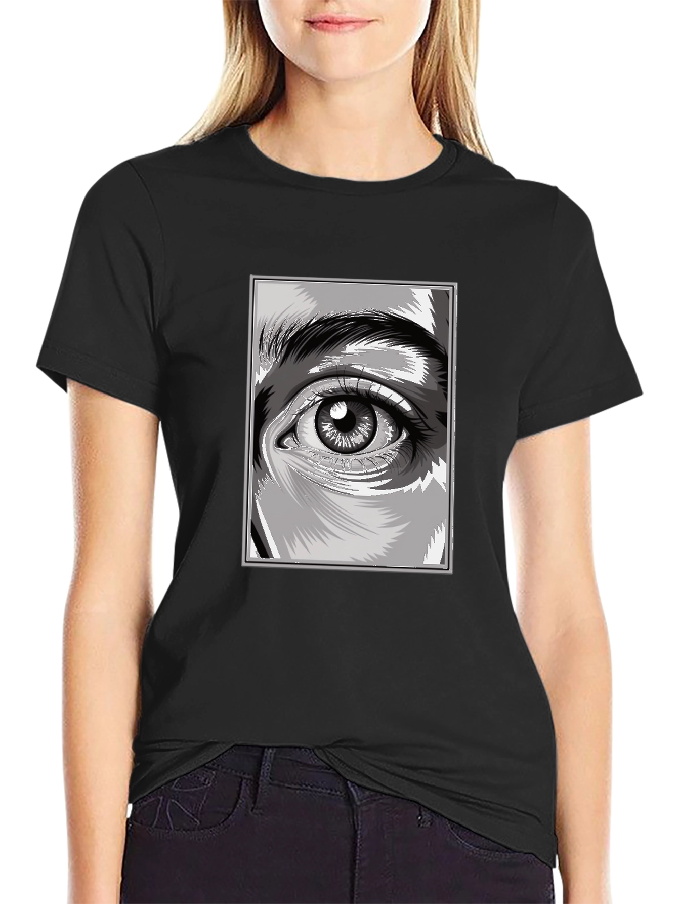 Eye Graphic Black T-Shirt - Unique Design