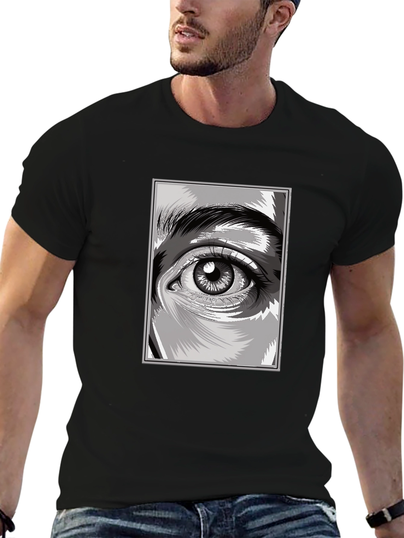 Eye Graphic Black T-Shirt - Unique Design