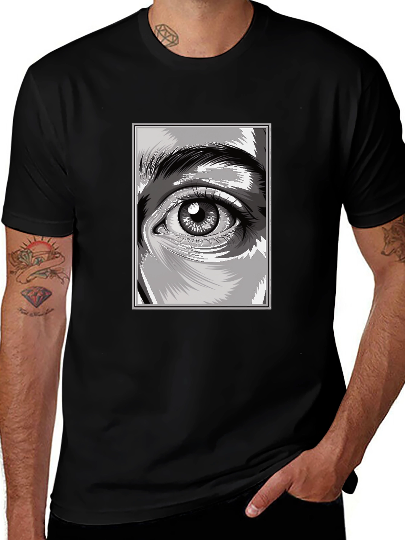 Eye Graphic Black T-Shirt - Unique Design