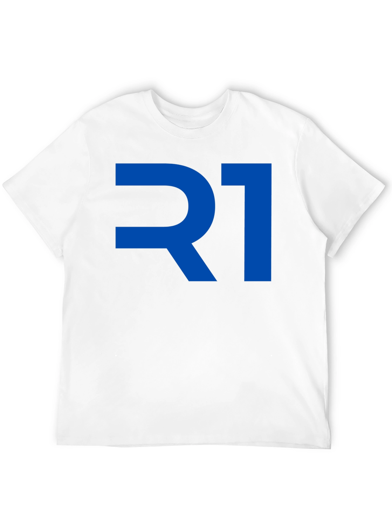 R1 Graphic T-Shirt - Bold Blue Print on Black