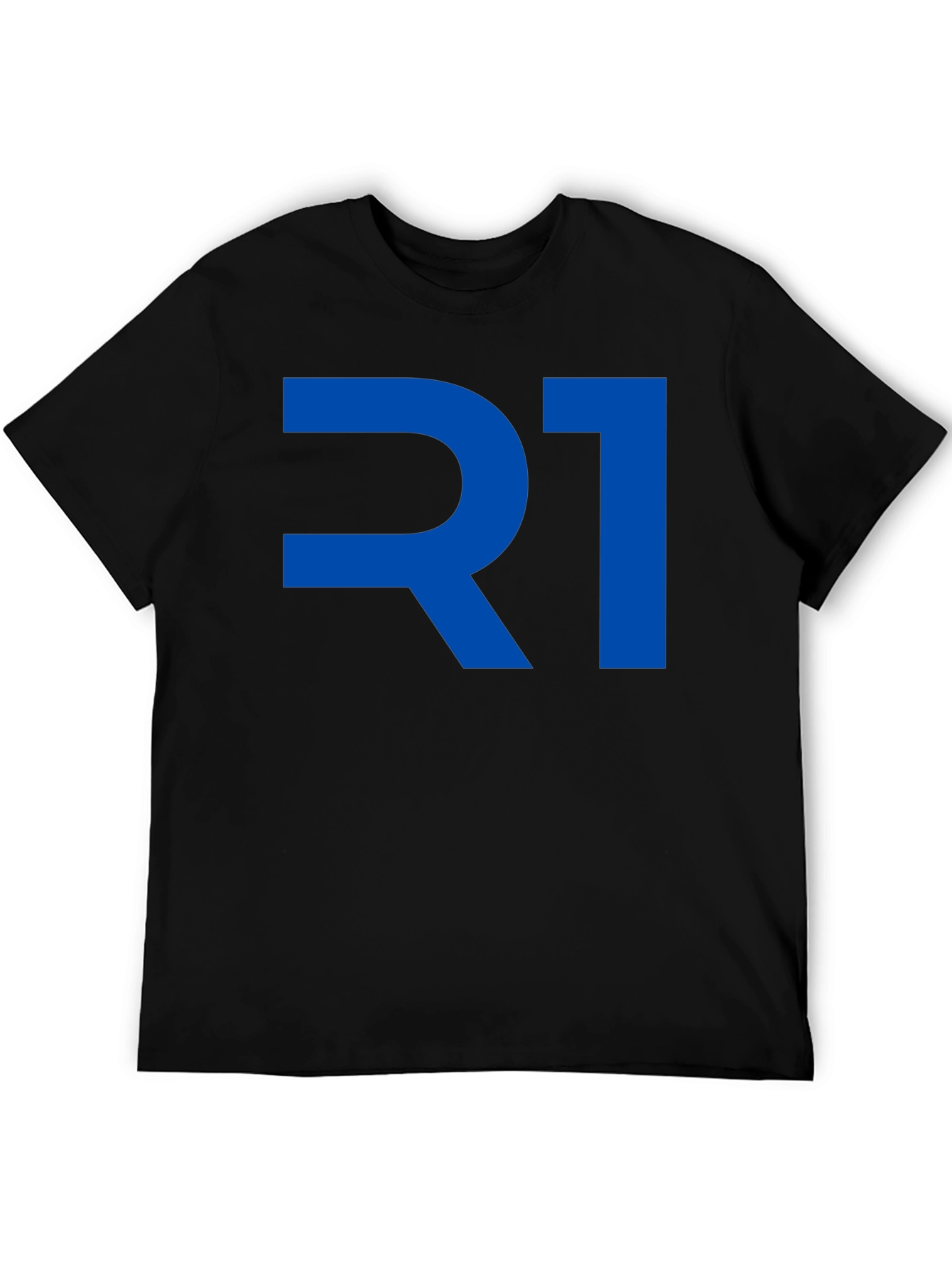 R1 Graphic T-Shirt - Bold Blue Print on Black
