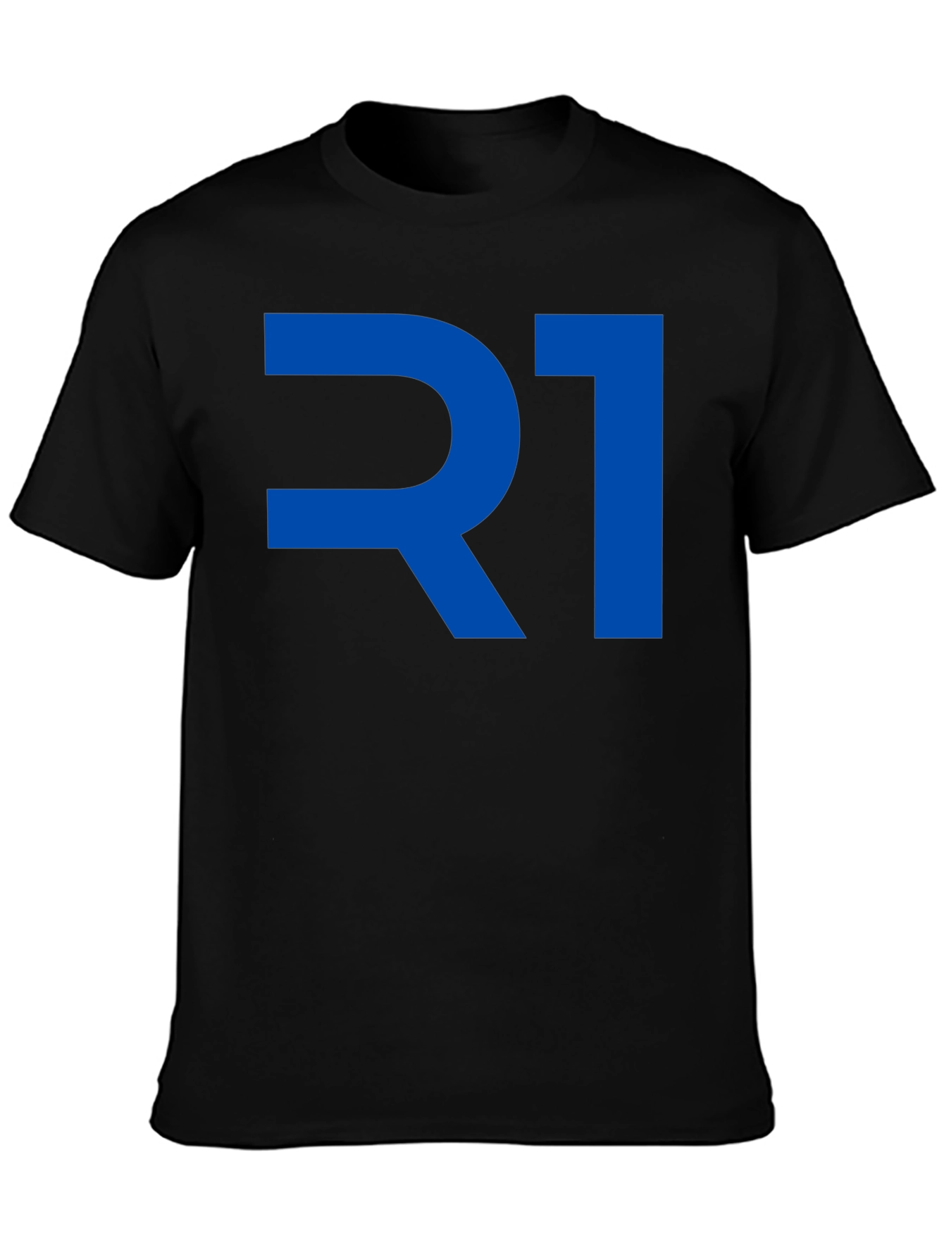 R1 Graphic T-Shirt - Bold Blue Print on Black