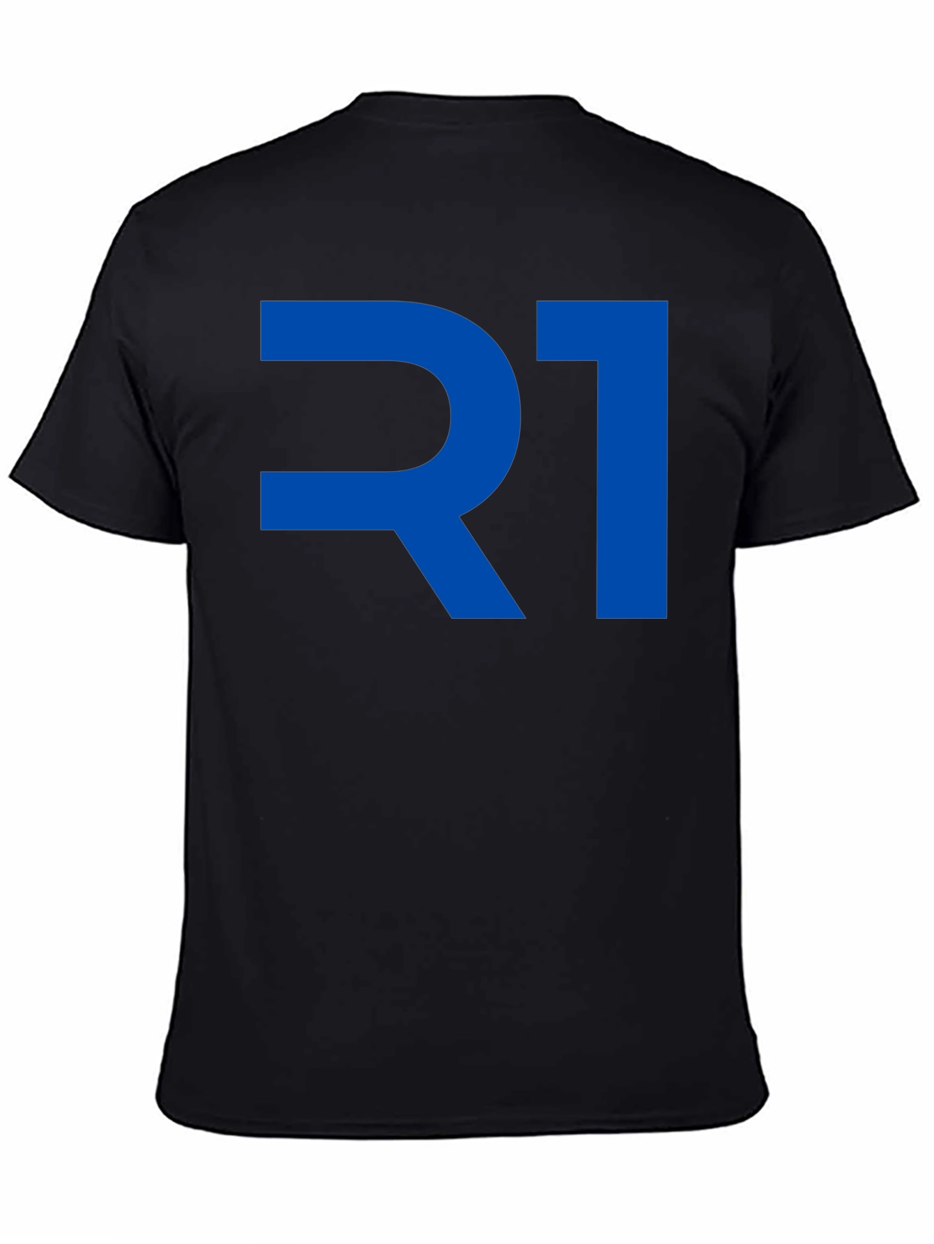 R1 Graphic T-Shirt - Bold Blue Print on Black