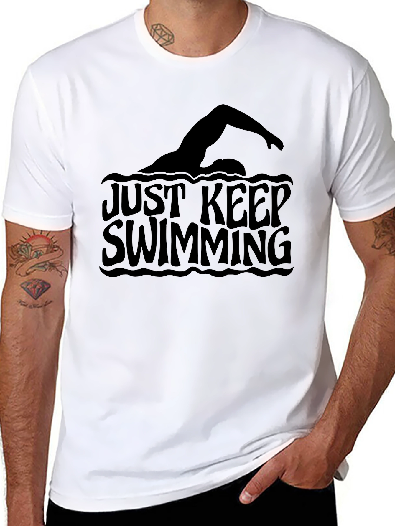 Just Keep Swimming Black T-Shirt