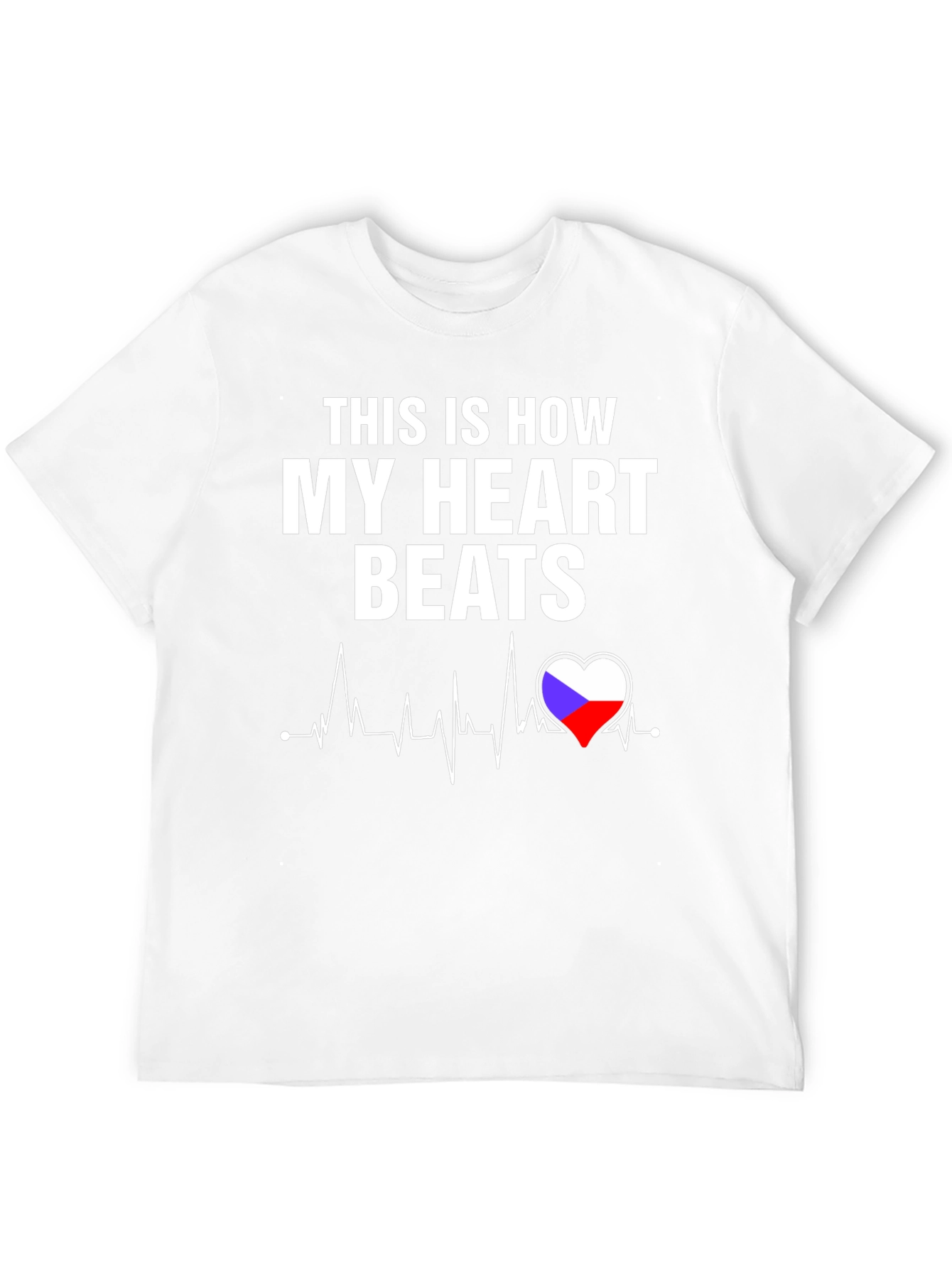 Heartbeat T-Shirt - Czech Flag Heart