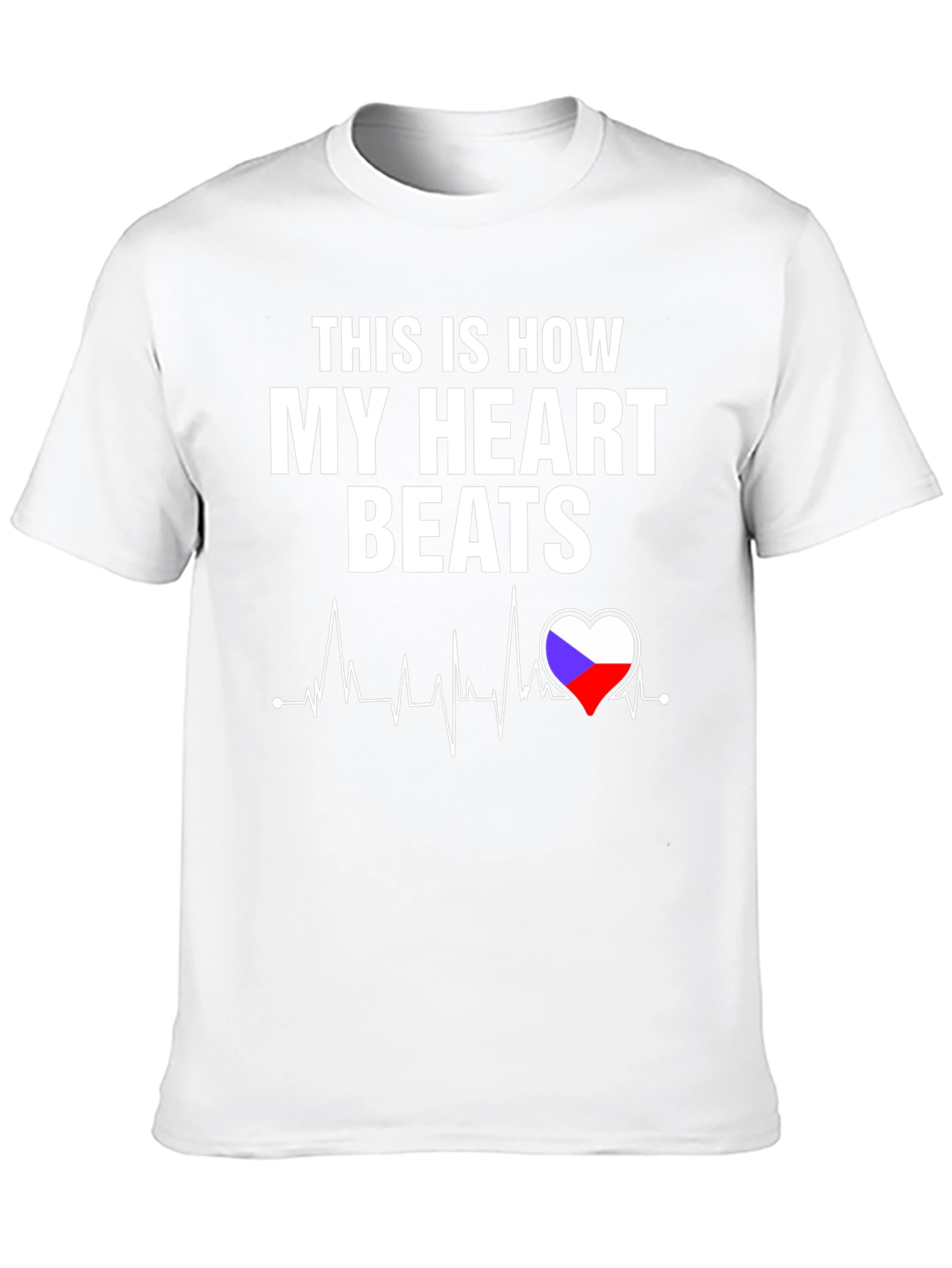 Heartbeat T-Shirt - Czech Flag Heart